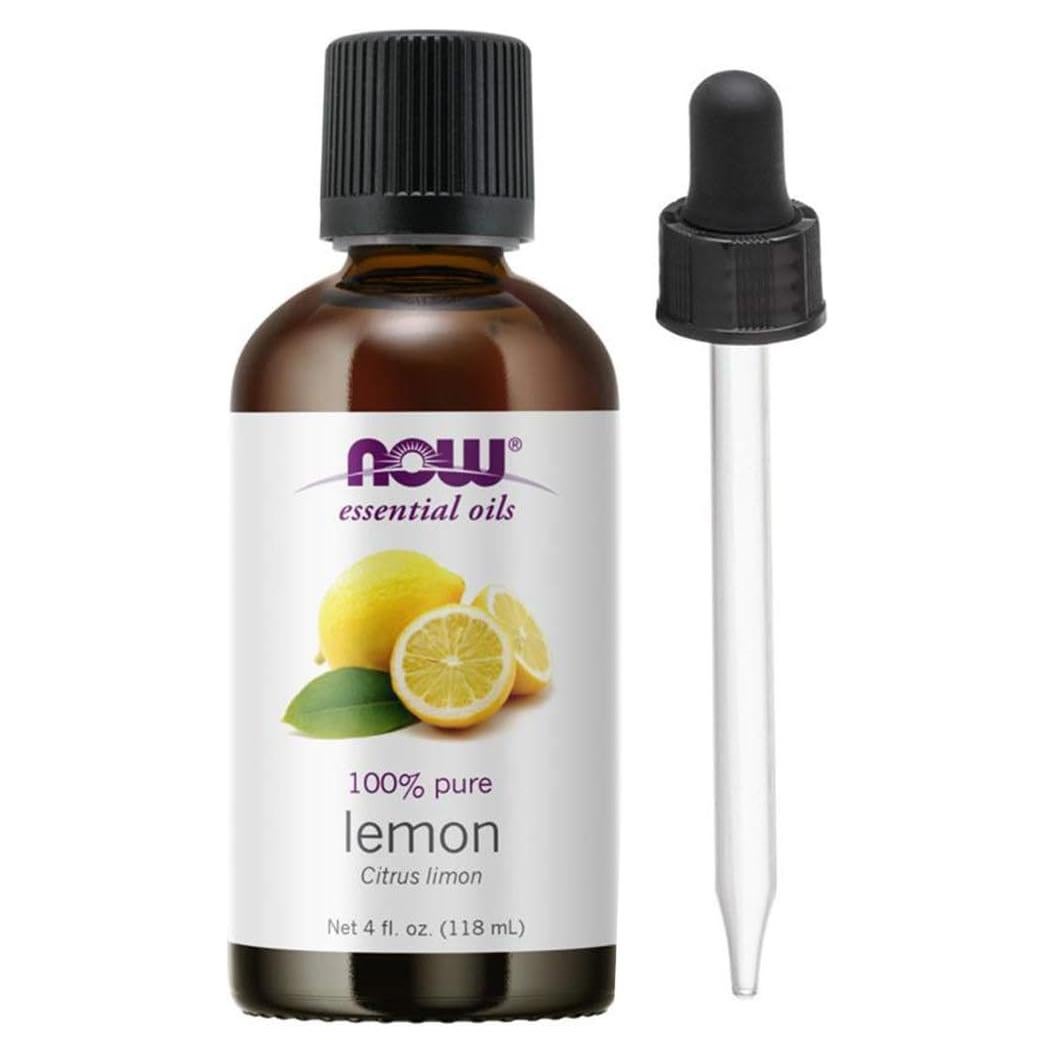 Aceite Esencial de Limón 100% Puro NOW Foods 118ml con Goteros