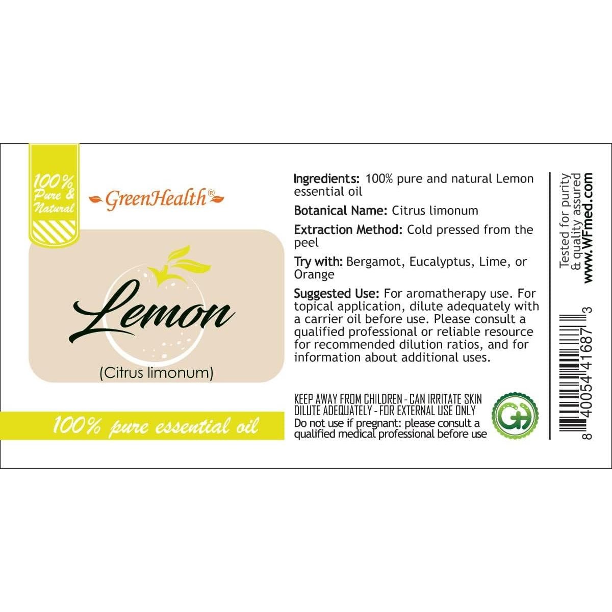 Aceite Esencial de Limón 237 ml - GreenHealth - Puro y Natural