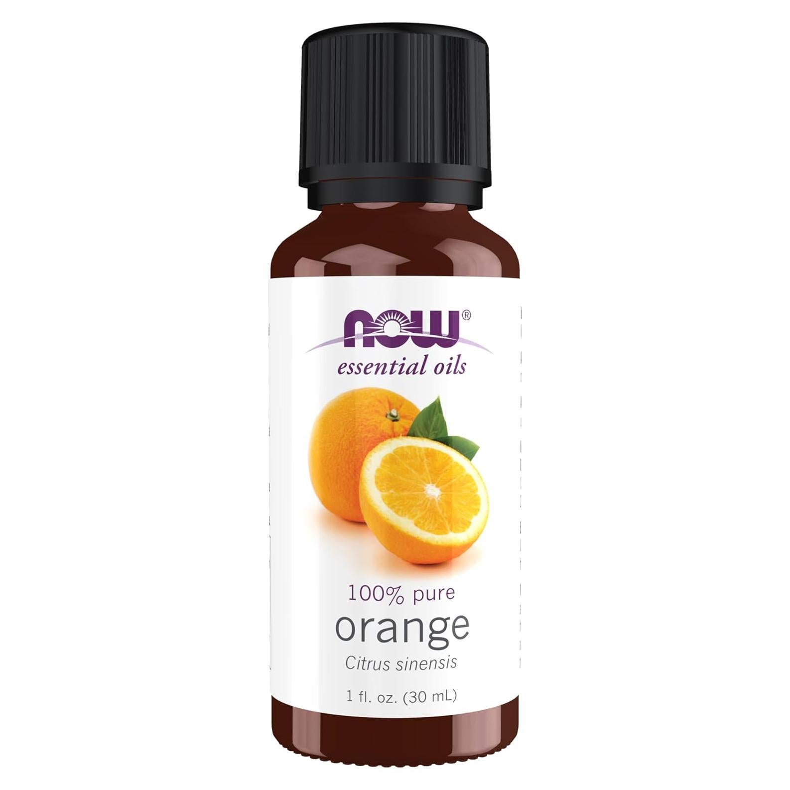 NOW Essential Oils, Orange Oil, Uplifting Aromatherapy Scent, Cold Pressed, 100% Pure, Vegan, Child Resistant Cap, 1-Ounce