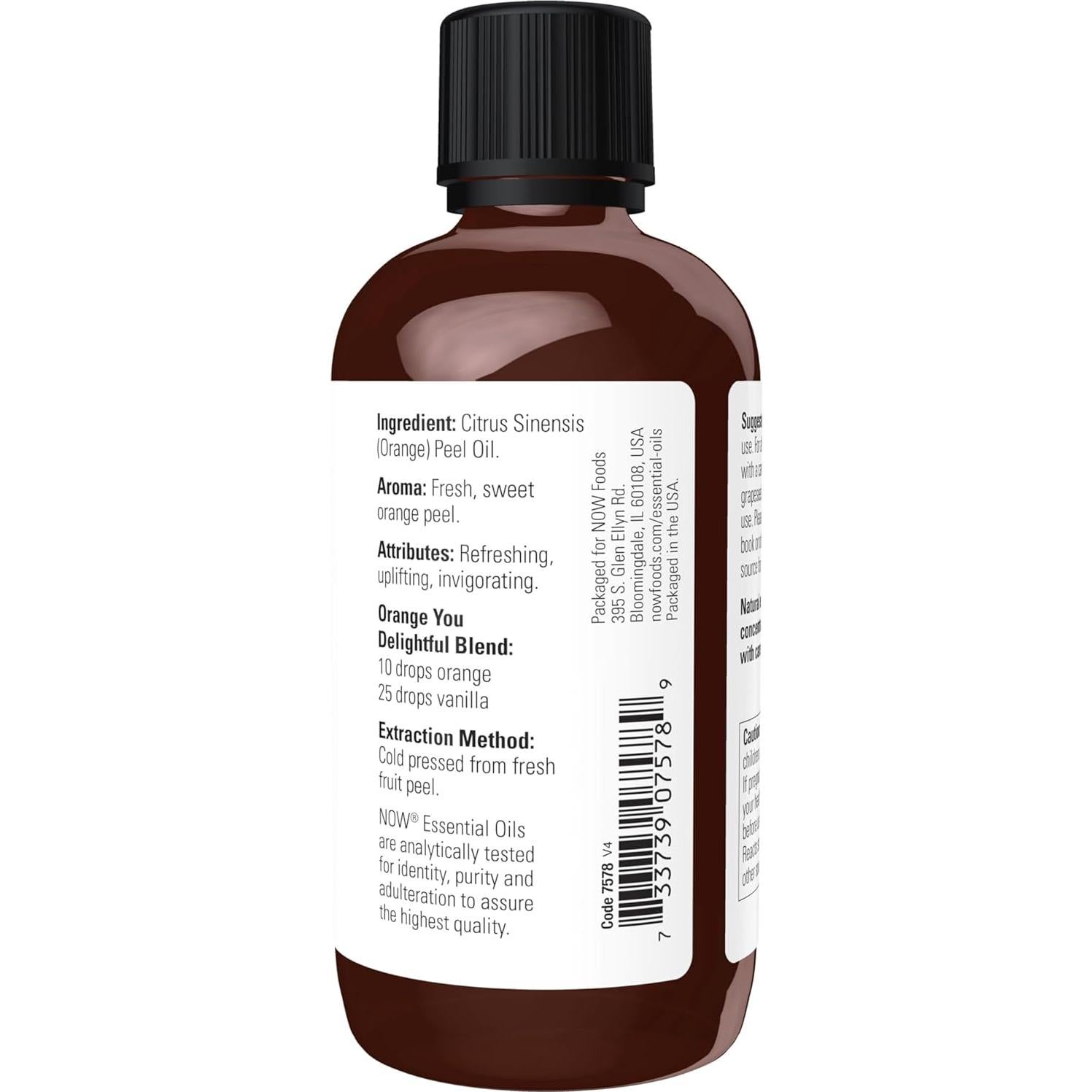 Aceite Esencial de Naranja NOW 100% Puro 113.4 ml