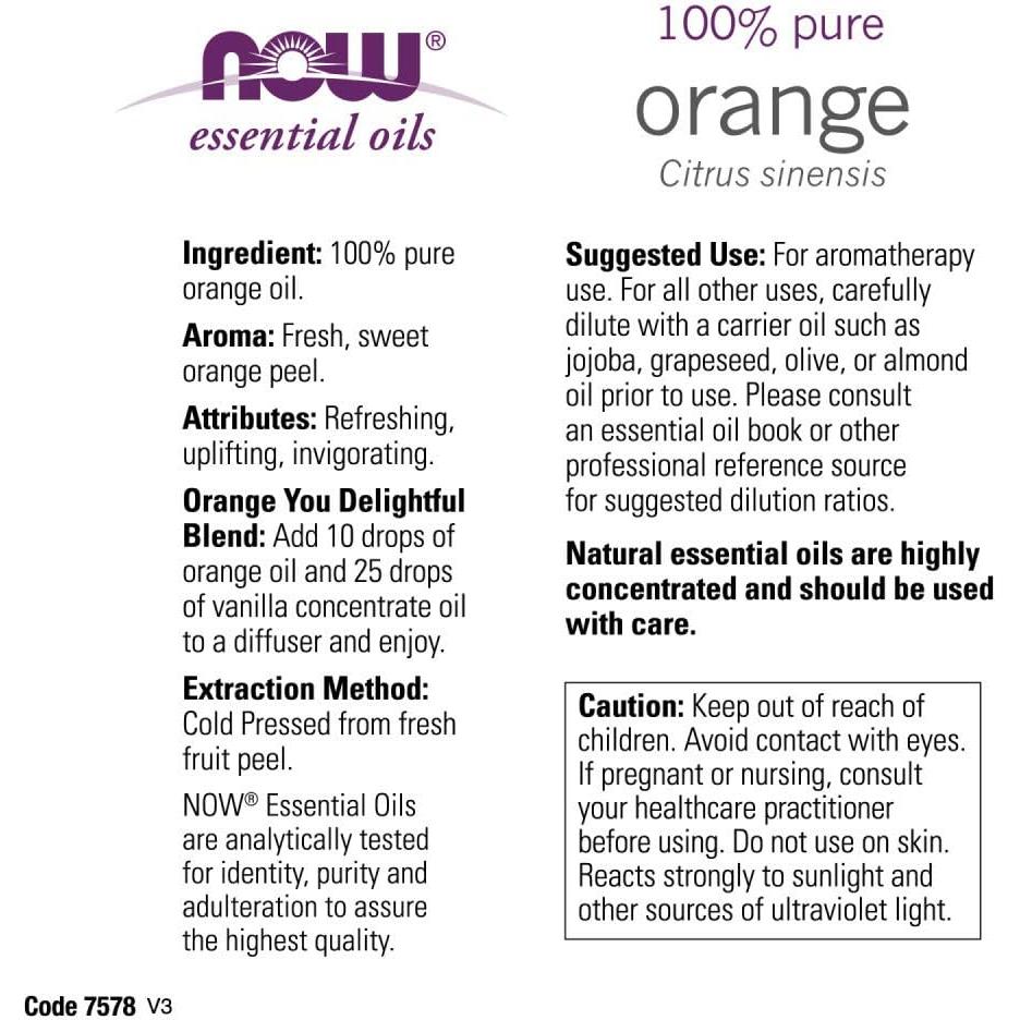 Aceite Esencial de Naranja Dulce NOW Foods 118ml + Gotero