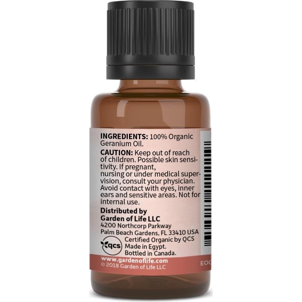Aceite Esencial de Geranio 15 mL Jardín de la Vida 100% Orgánico