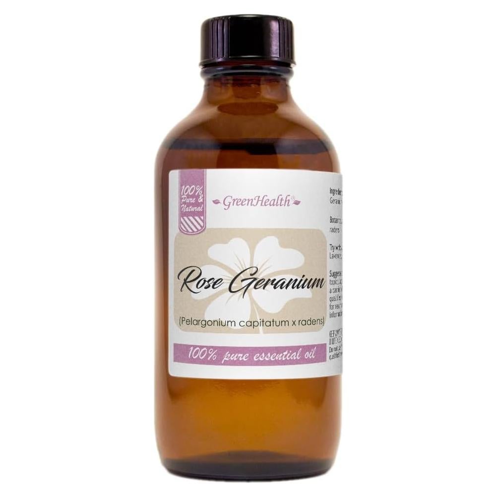 Aceite Esencial de Geranio Rosa GreenHealth 118 ml - Botella de Vidrio