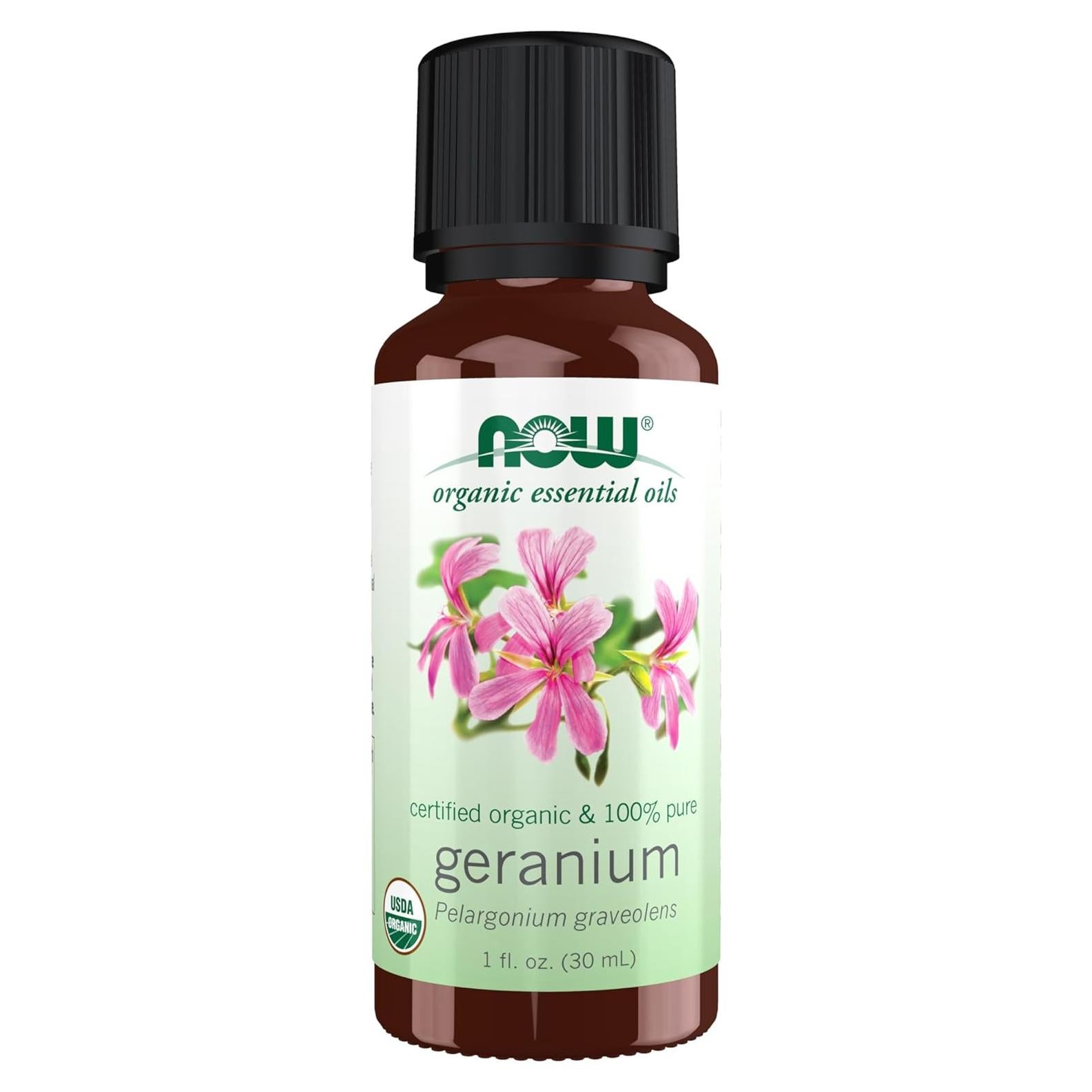 Aceite Esencial de Geranio NOW, Orgánico 100% Puro 28g