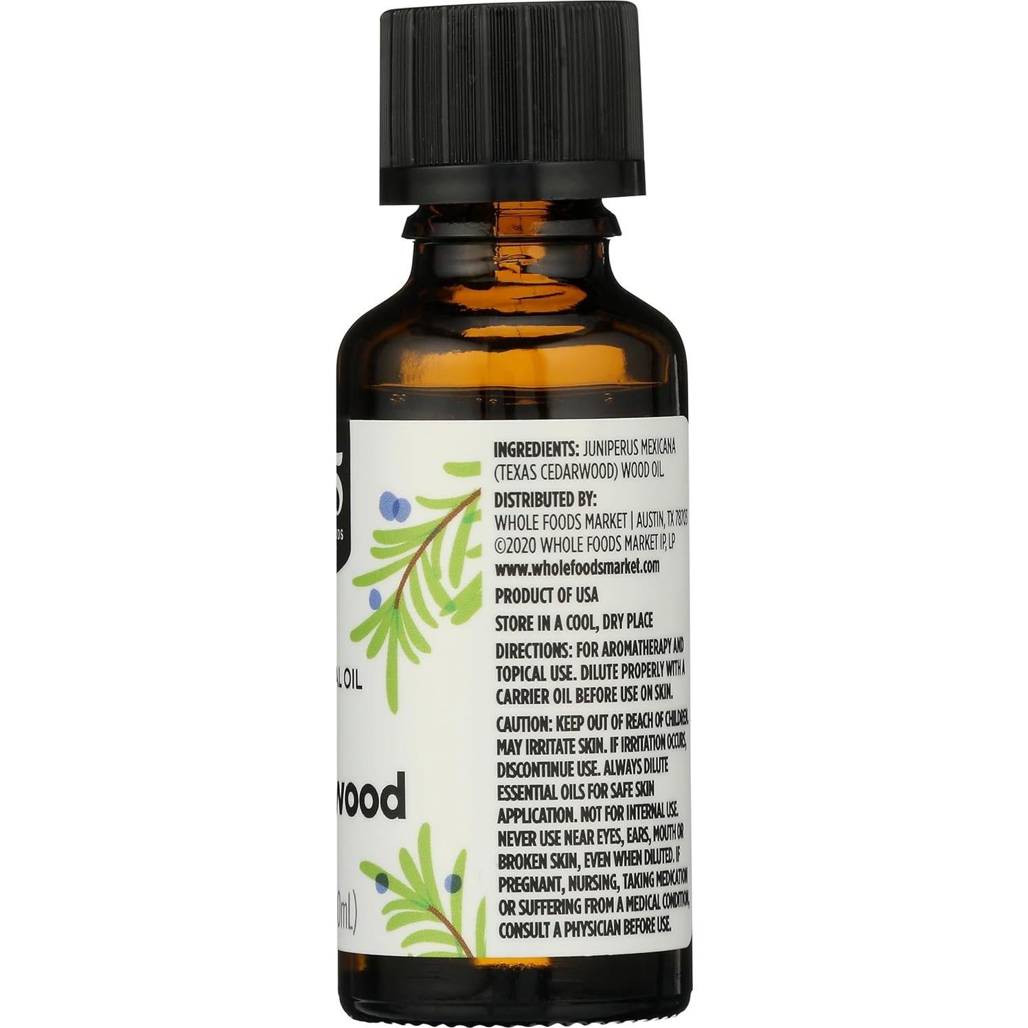 Aceite Esencial de Cedro de Texas 100% Puro Whole Foods 30ml
