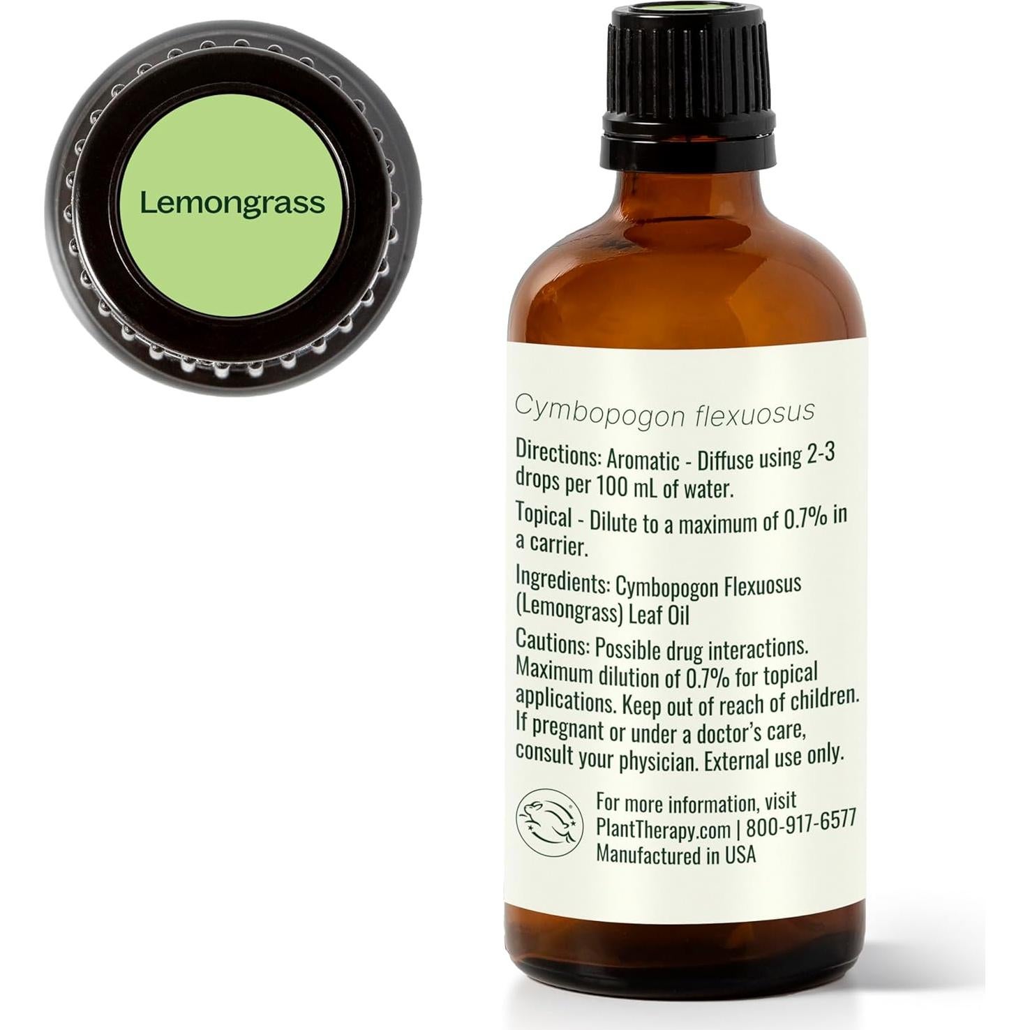 Aceite Esencial de Hierba Limón 100% Puro Plant Therapy 100 mL