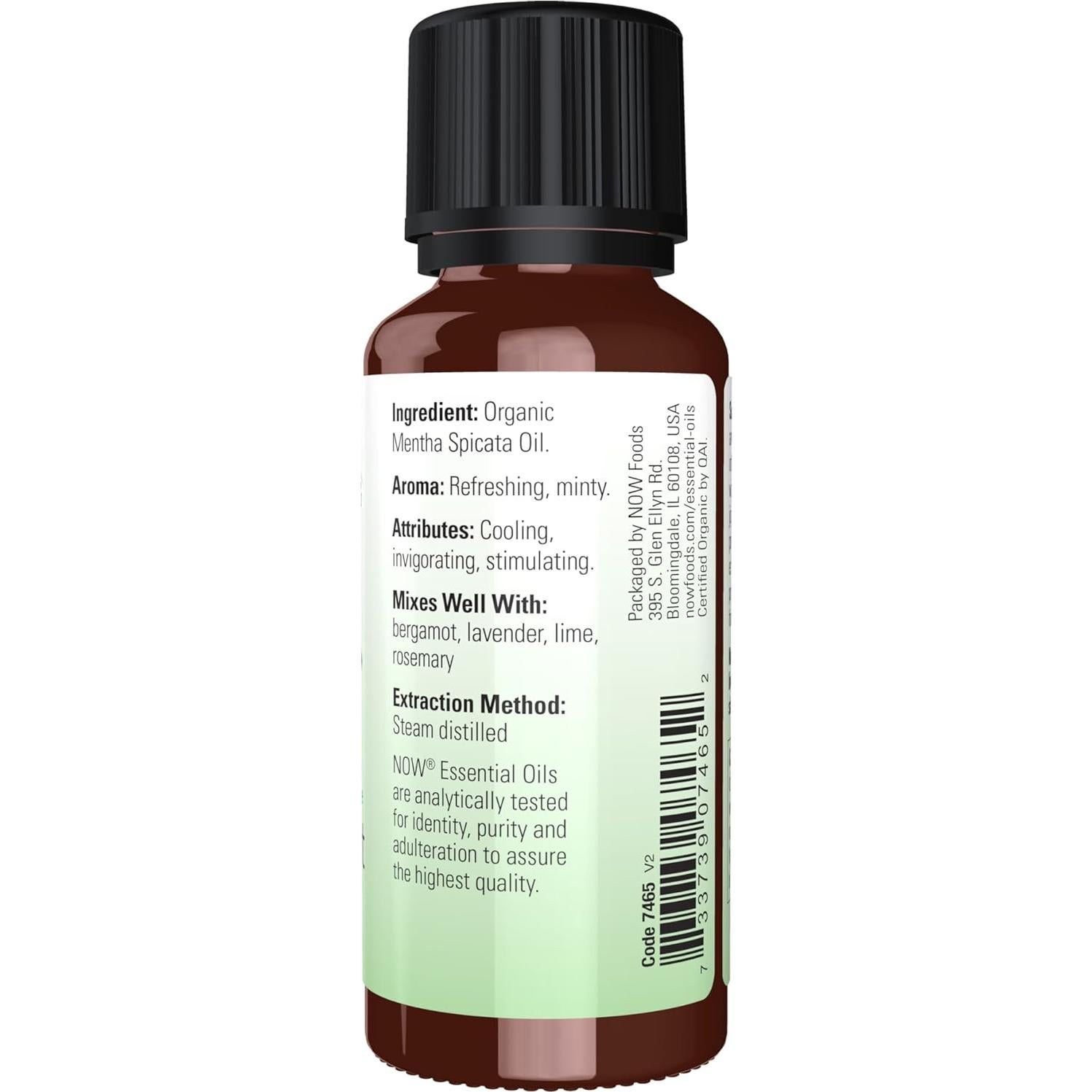 Aceite Esencial de Menta Verde Orgánico NOW 28.35 ml