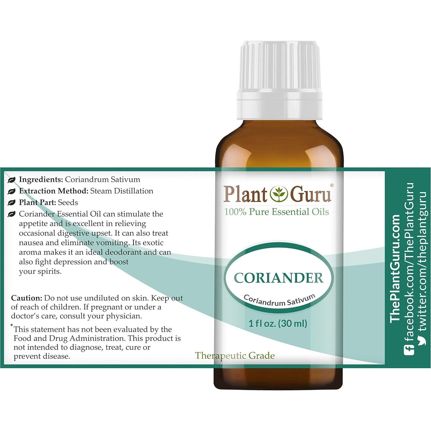 Aceite Esencial de Cilantro 30 ml 100% Puro Plant Guru