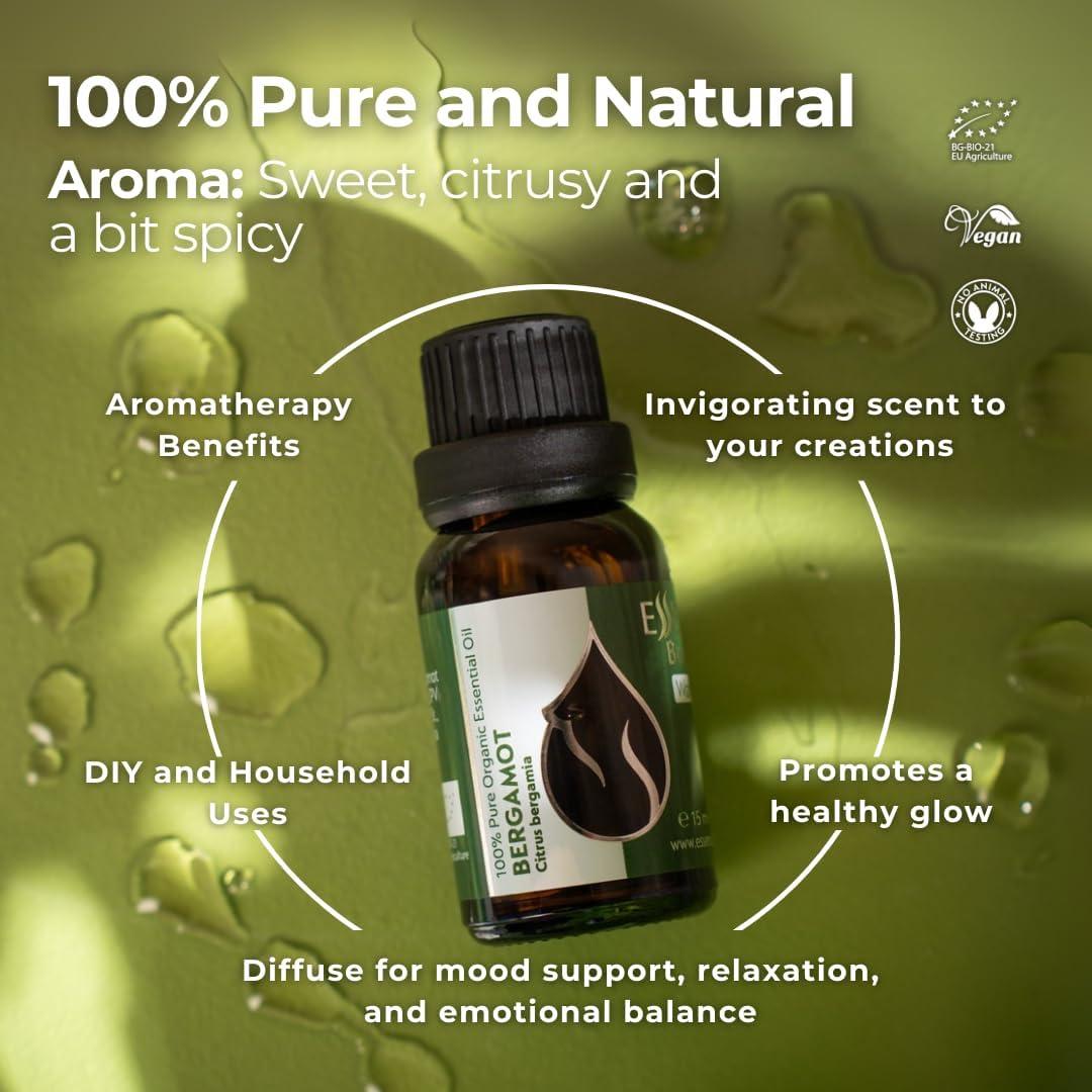 Aceite Esencial de Bergamota Orgánico Essences Bulgaria 15ml 100% Puro