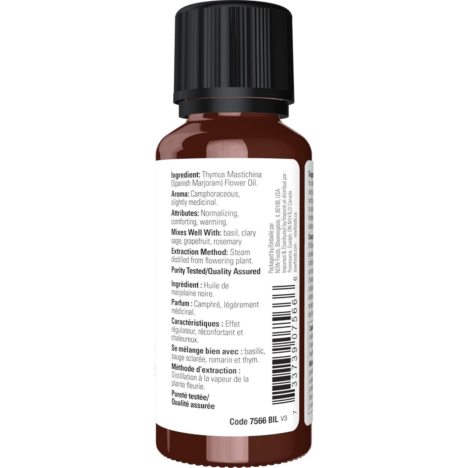 Aceite Esencial de Mejorana NOW 100% Puro 28.35 ml