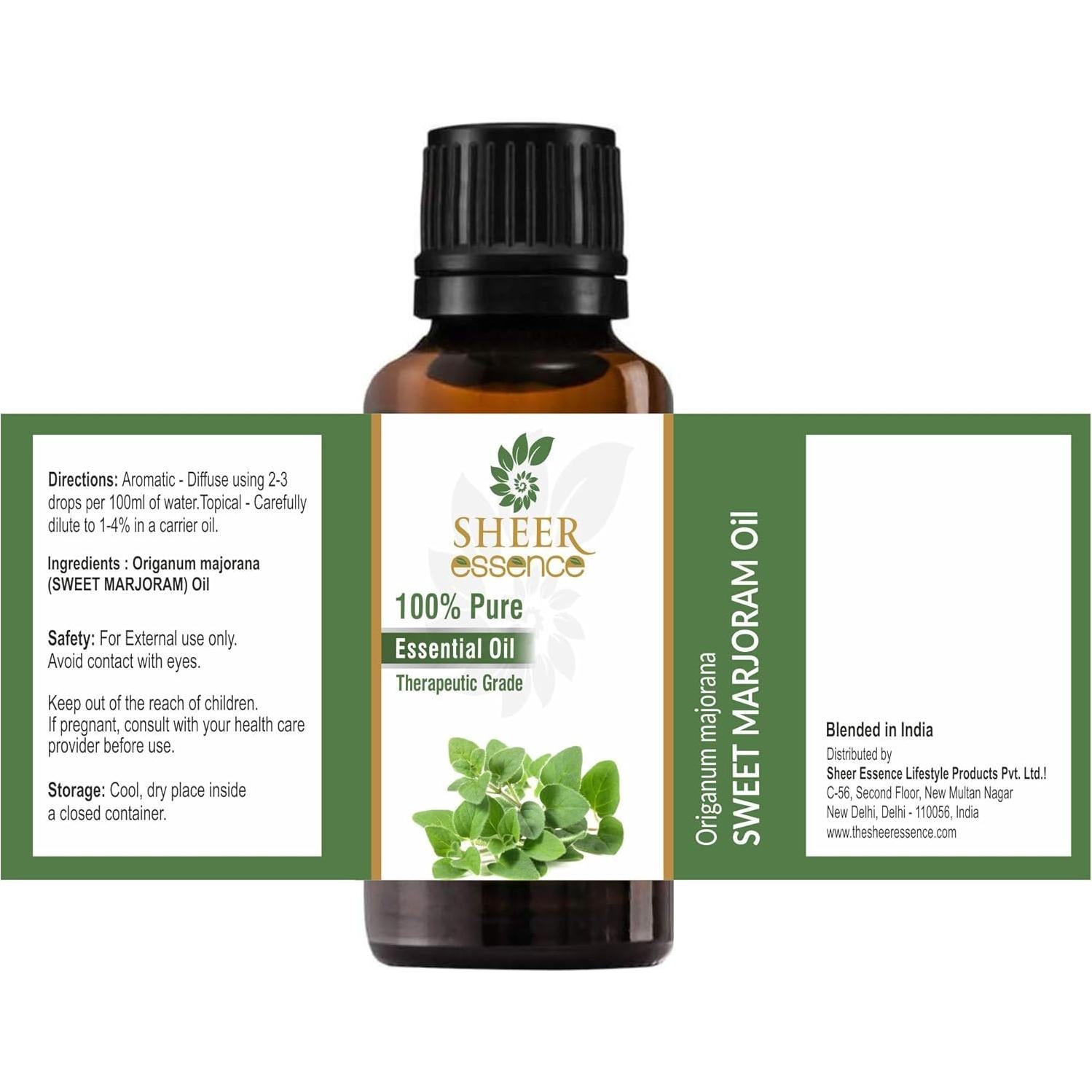 Aceite Esencial de Mejorana Dulce 15 ML 100% Puro Sheer Essence