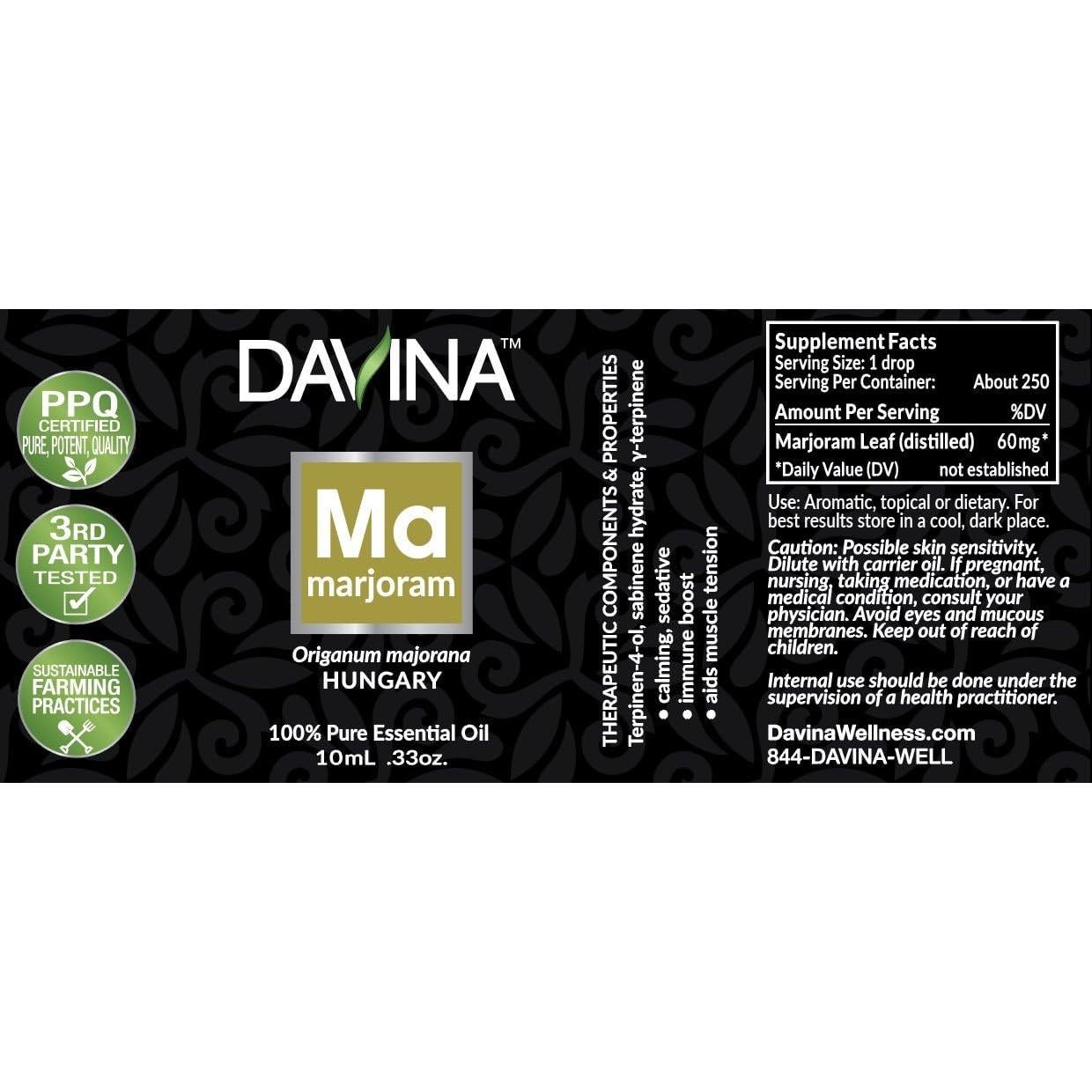 Aceite Esencial Puro de Mejorana 10ml Davina Wellness