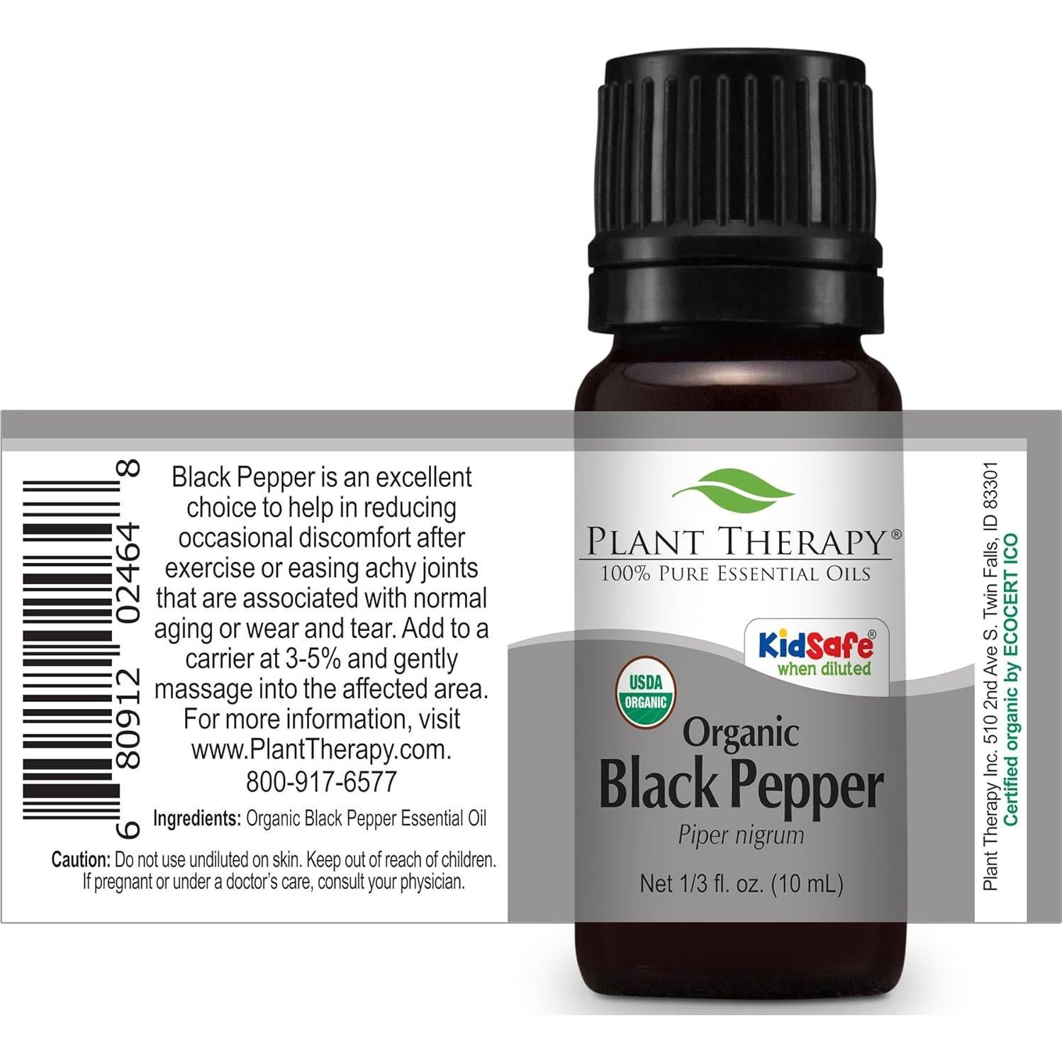 Aceite Esencial Orgánico de Pimienta Negra Plant Therapy 10 mL 100% Puro