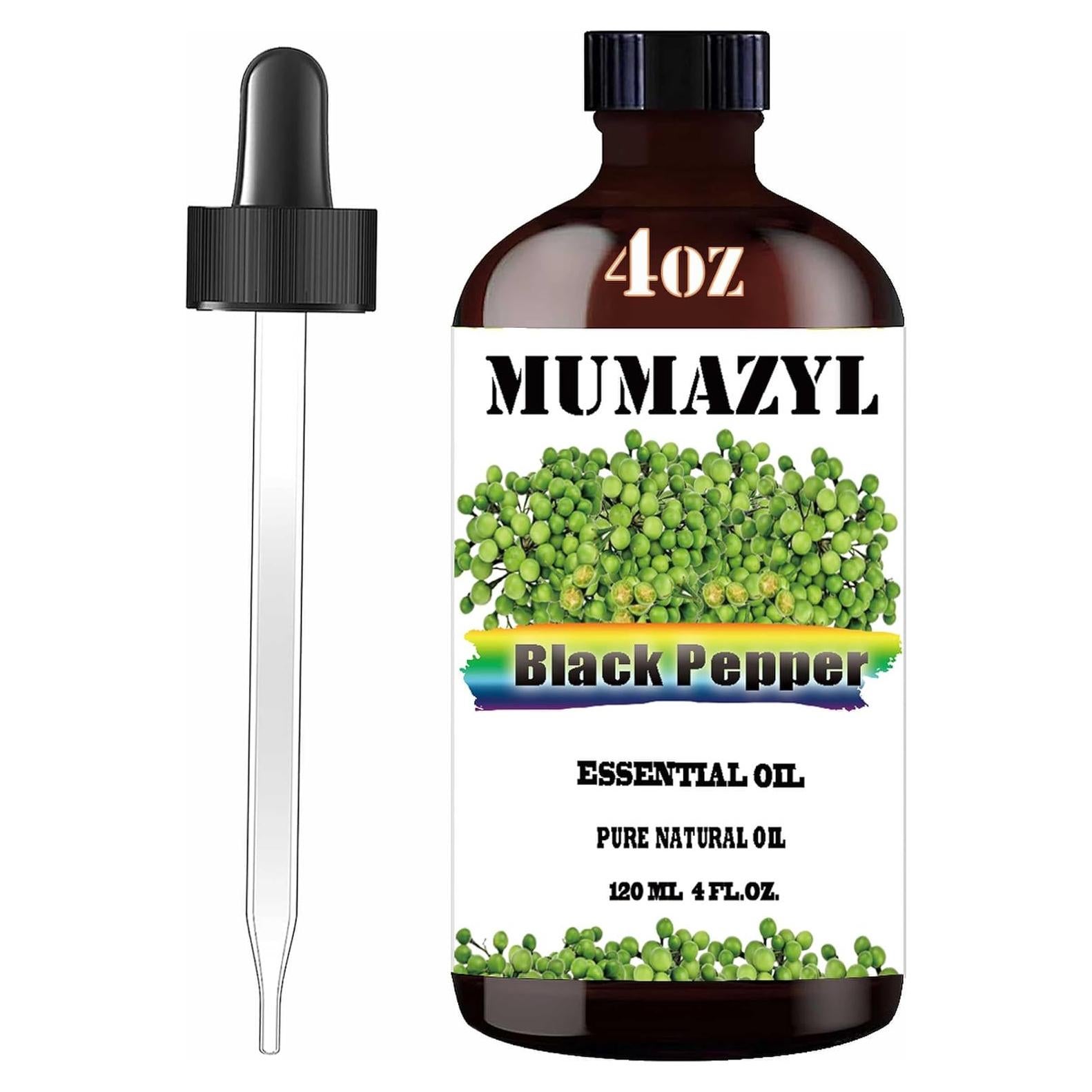Black Pepper Essential Oil, Black Pepper Oil 4 Fl Oz 120ML for Diffuser Humidifier Yoga Cleaning DIY Candle Soap Making Essential Oils