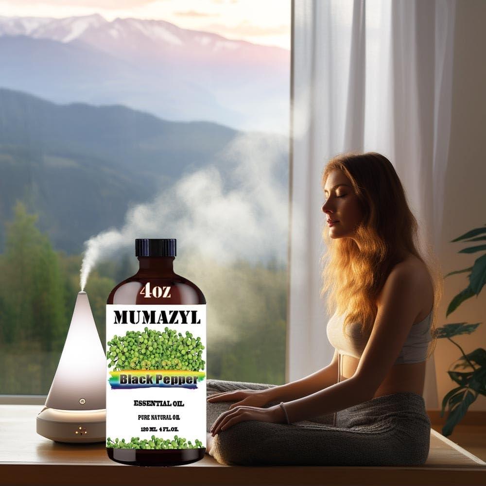 Black Pepper Essential Oil, Black Pepper Oil 4 Fl Oz 120ML for Diffuser Humidifier Yoga Cleaning DIY Candle Soap Making Essential Oils