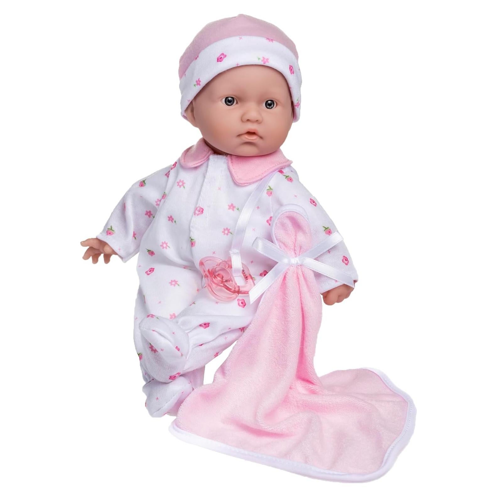Muñeca Bebé Caucásica JC Toys 27,94 cm Rosa Lavable