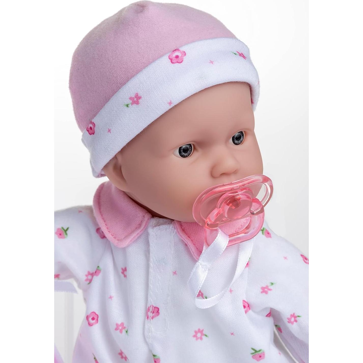 Muñeca Bebé Caucásica JC Toys 27,94 cm Rosa Lavable