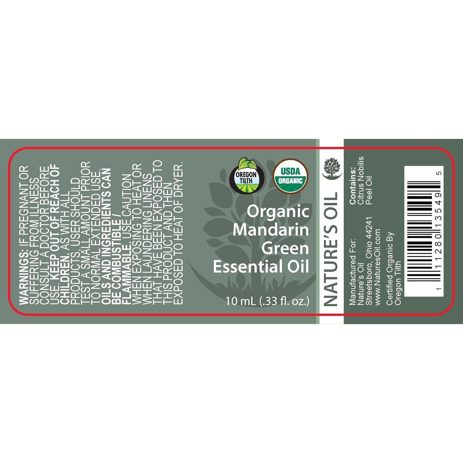 Aceite Esencial de Mandarina Verde Orgánico Nature's Oil 10ml
