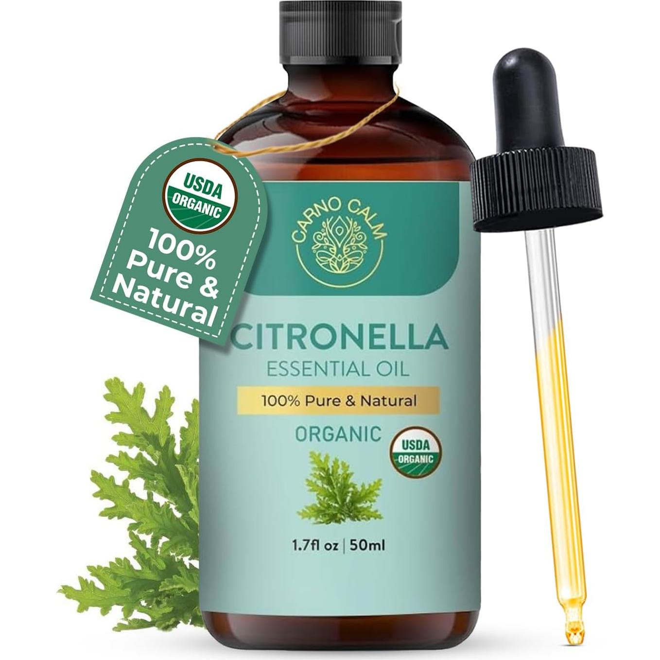 Aceite Esencial de Citronela CarnoCalm 50 ml Orgánico Terapéutico