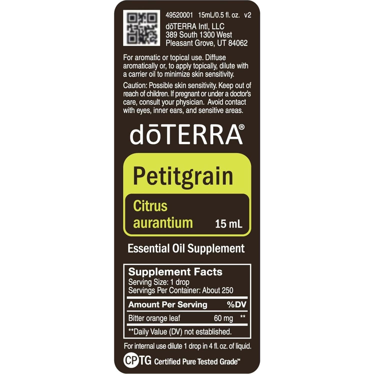 Aceite Esencial doTERRA Petitgrain 15 mL - Hidratante Capilar
