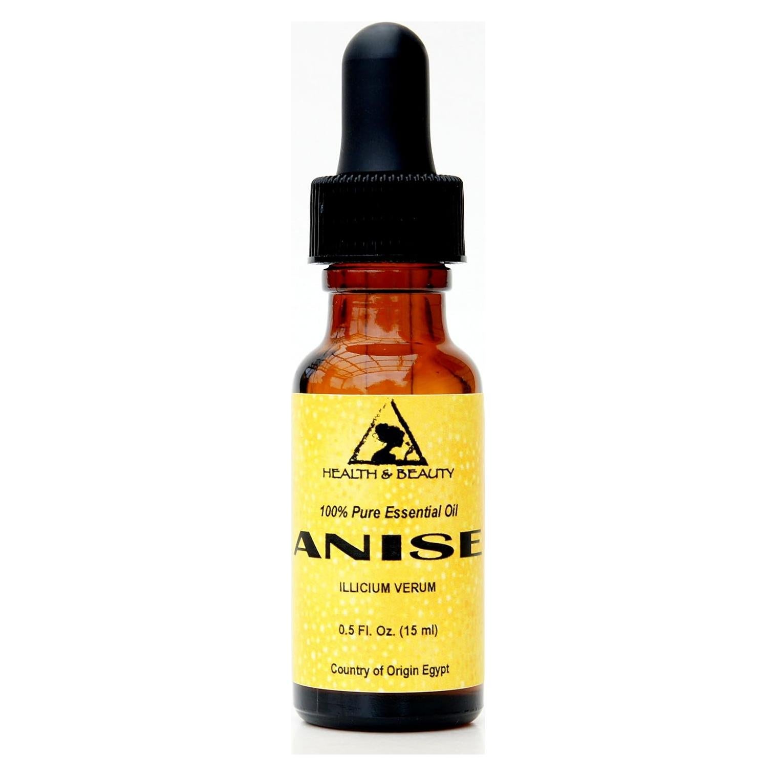 Anise Essential Oil Aromatherapy Therapeutic Grade 100% Pure Natural 0.5 oz, 15 ml with Glass Dropper