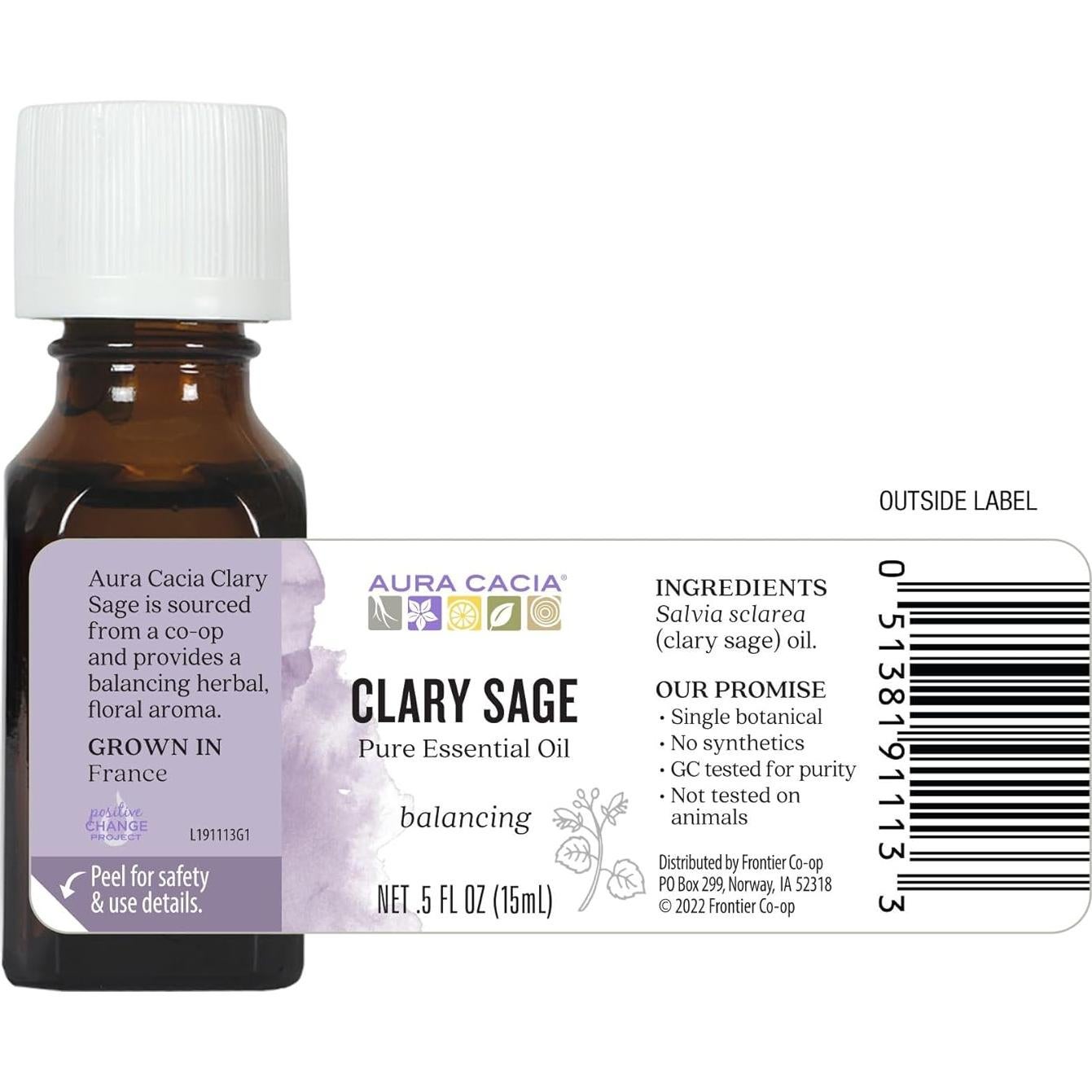 Aceite Esencial de Salvia Clary Aura Cacia 15 ml - Natural