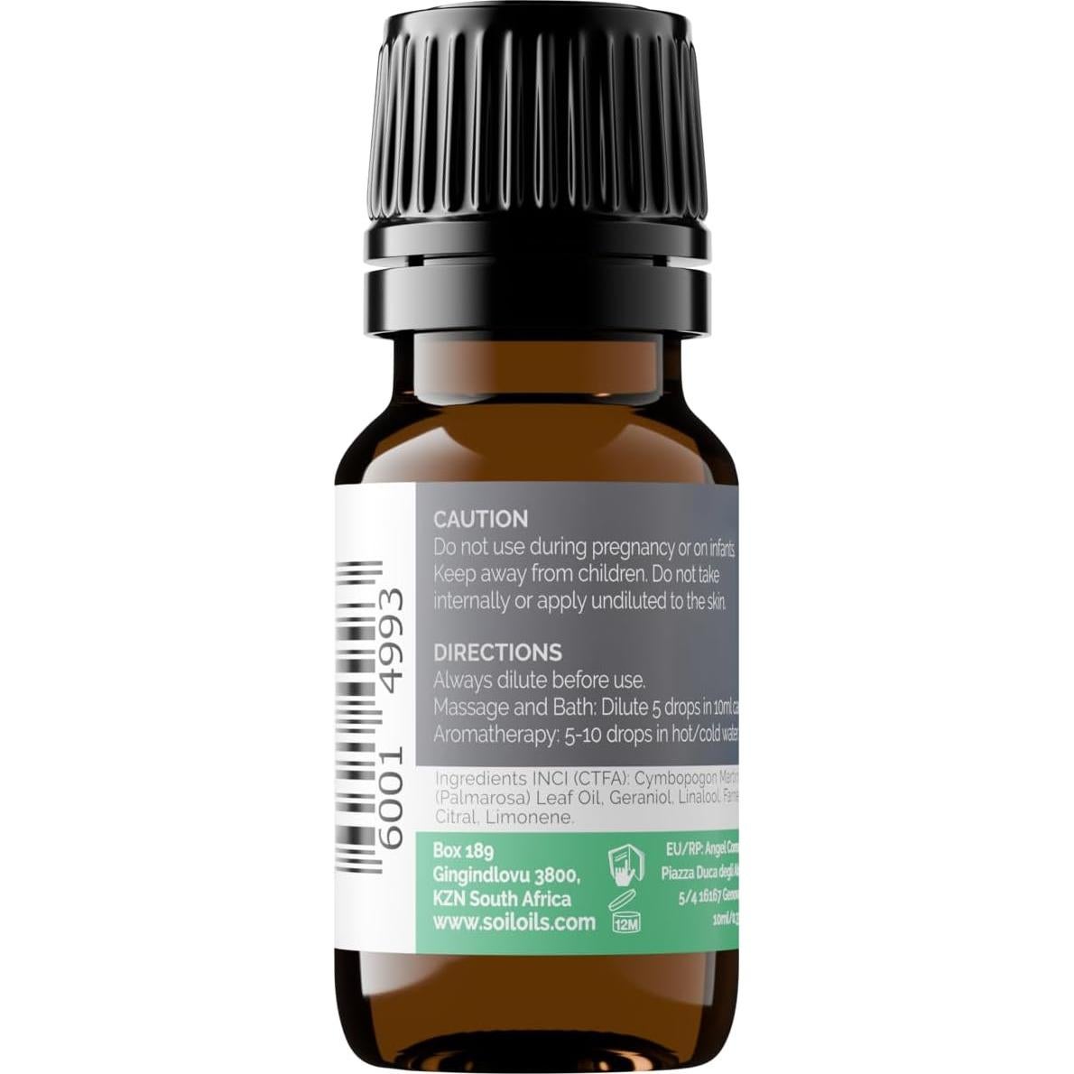 Aceite Esencial de Palmarosa SOiL 10ml - Orgánico y Puro