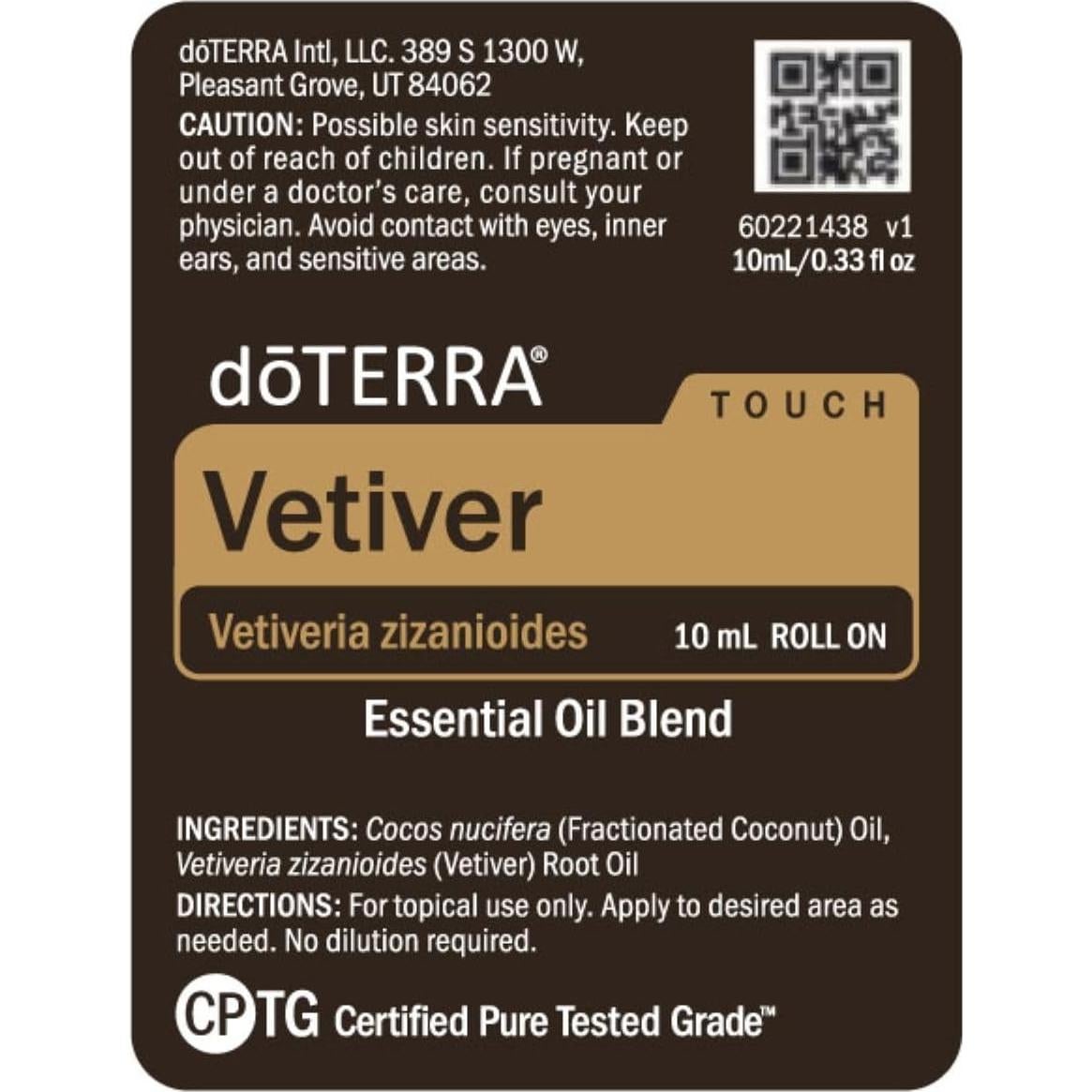 Aceite Esencial doTERRA Vetiver Touch 10 ml Roll-On