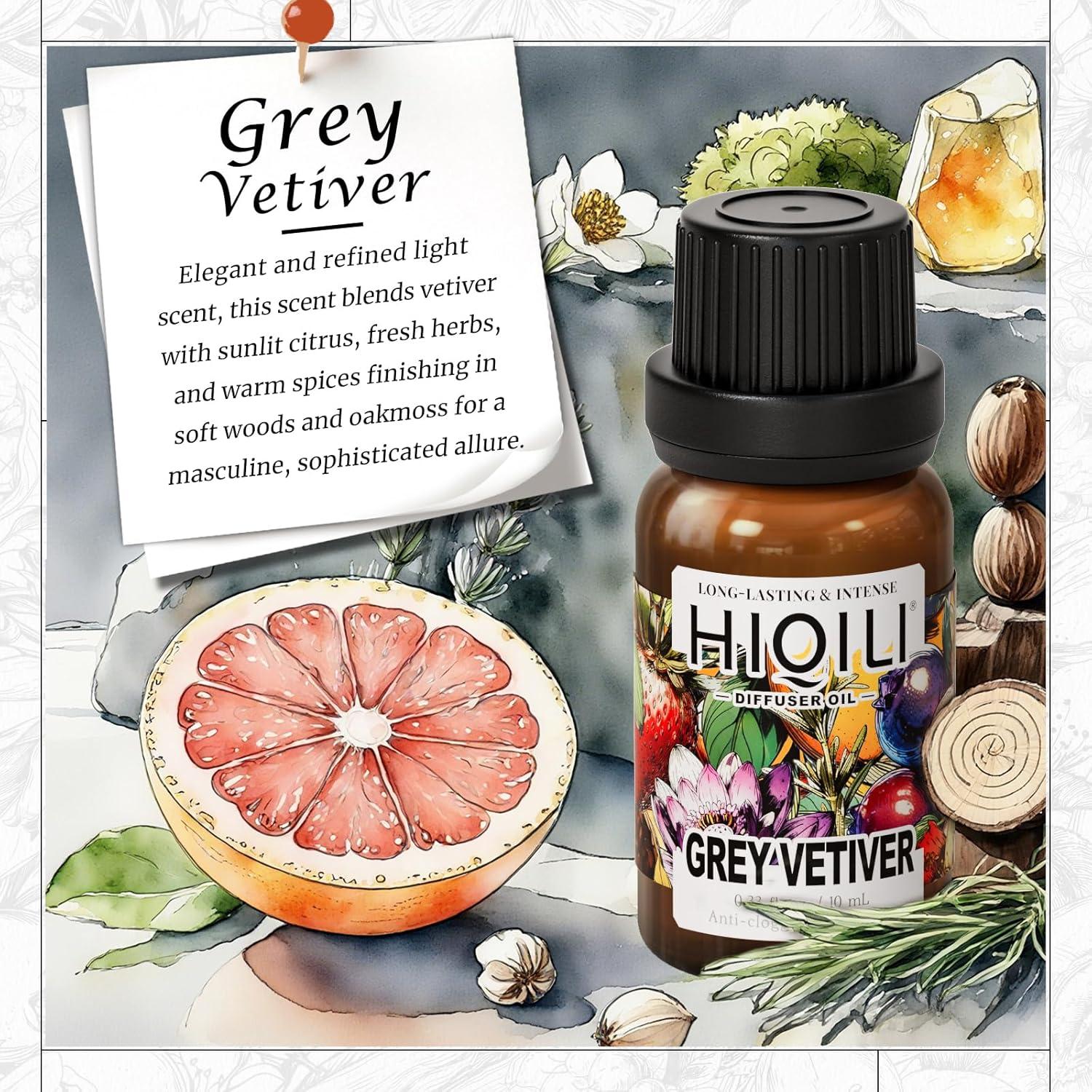 Aceite Difusor de Vetiver Gris HIQILI 10 ml - Seguro para Mascotas