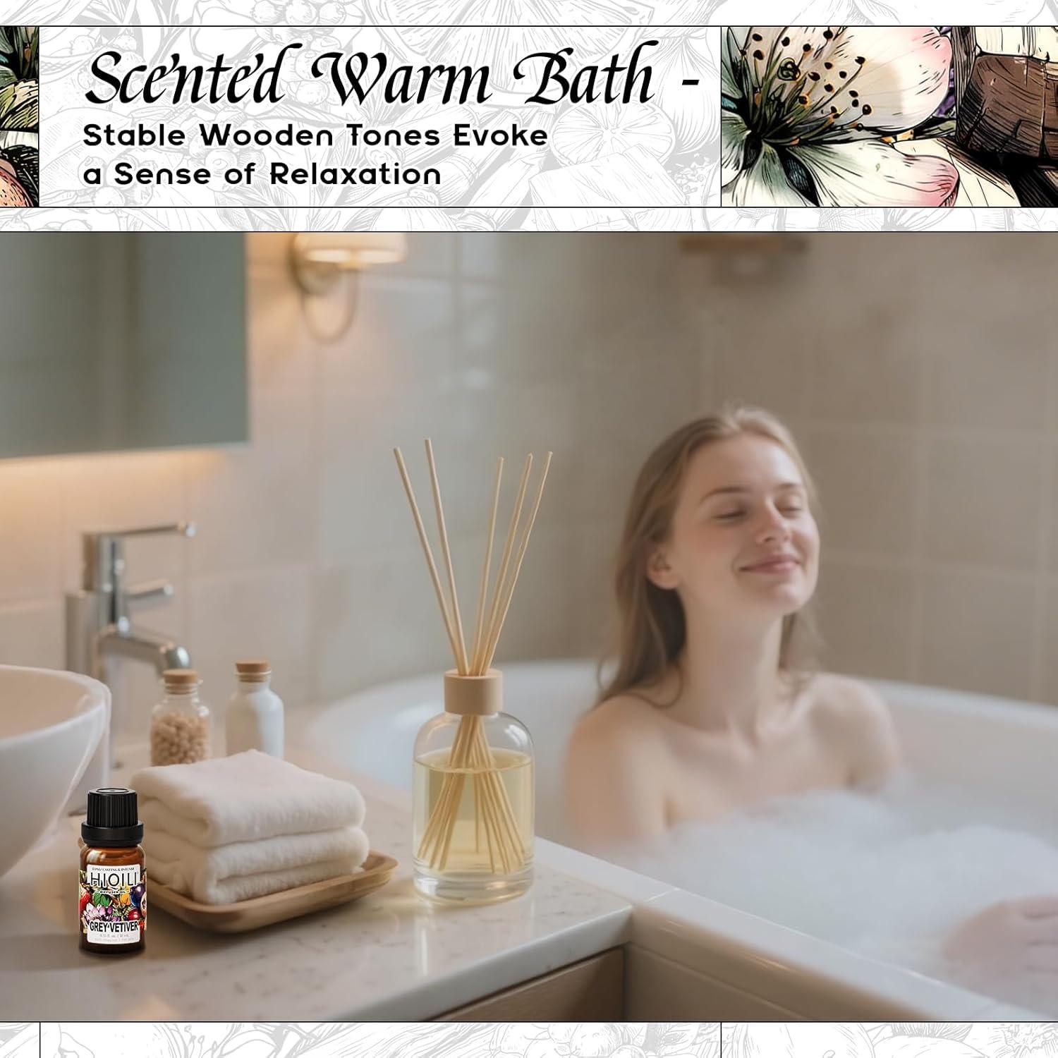 Aceite Difusor de Vetiver Gris HIQILI 10 ml - Seguro para Mascotas