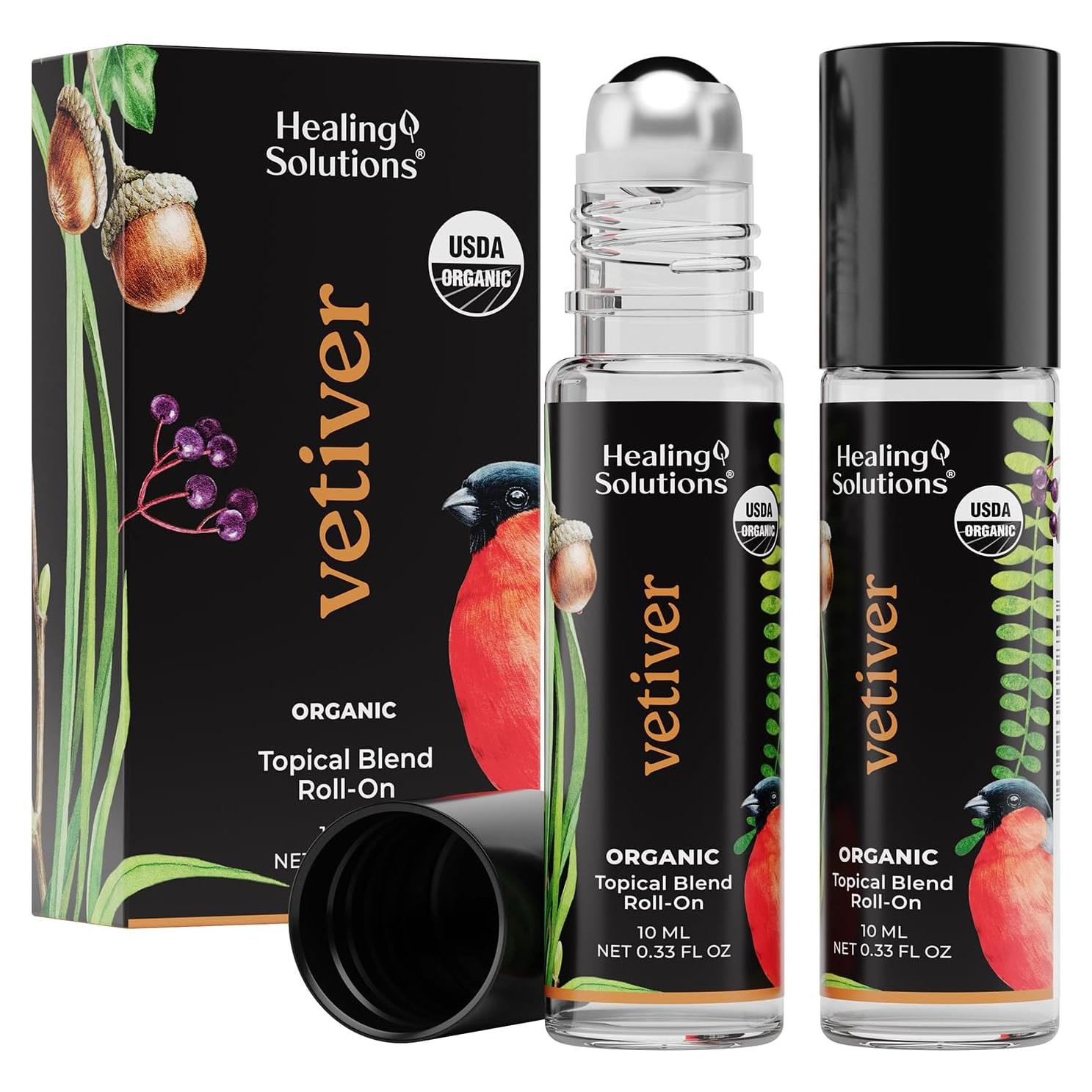 Aceite Esencial Roll-On Vetiver Orgánico 2x9.8ml Soluciones Curativas