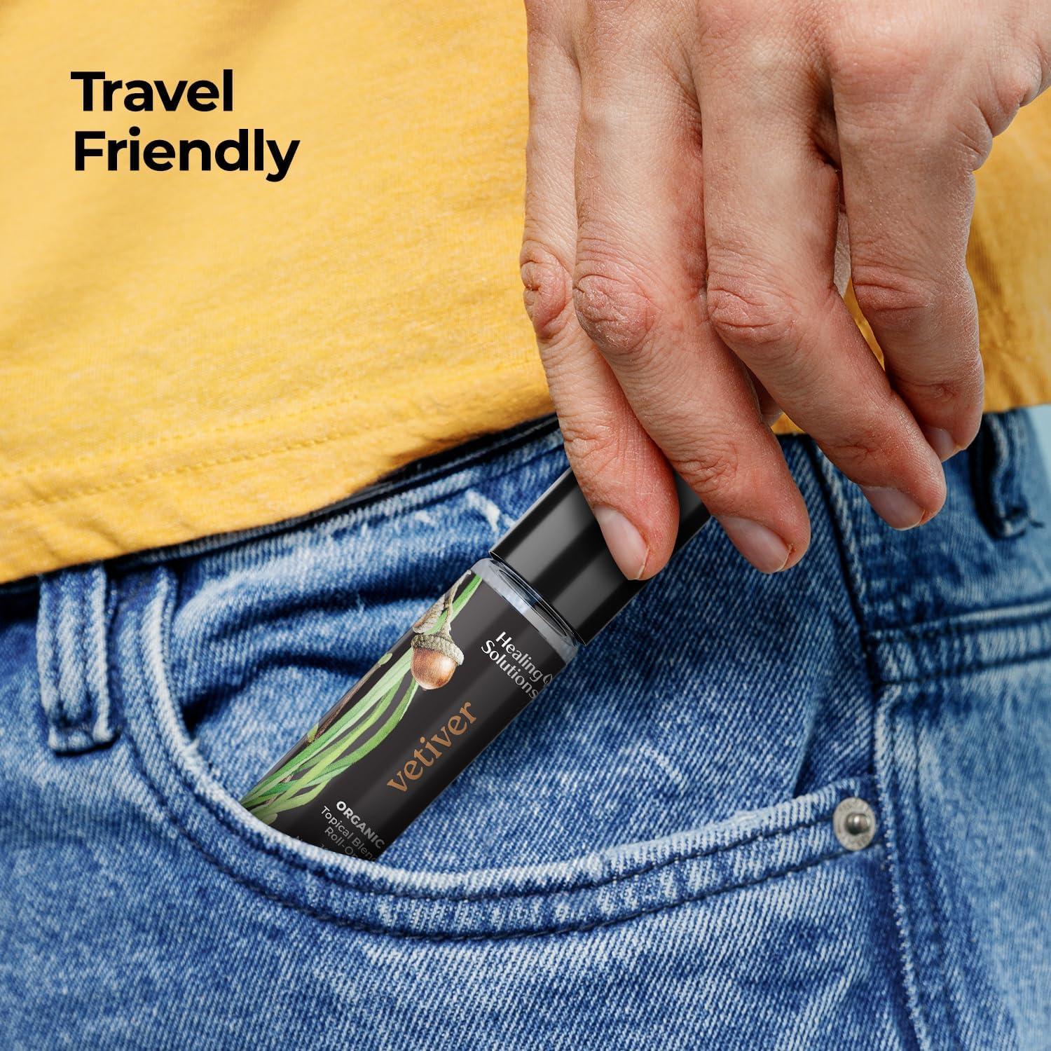 Aceite Esencial Roll-On Vetiver Orgánico 2x9.8ml Soluciones Curativas