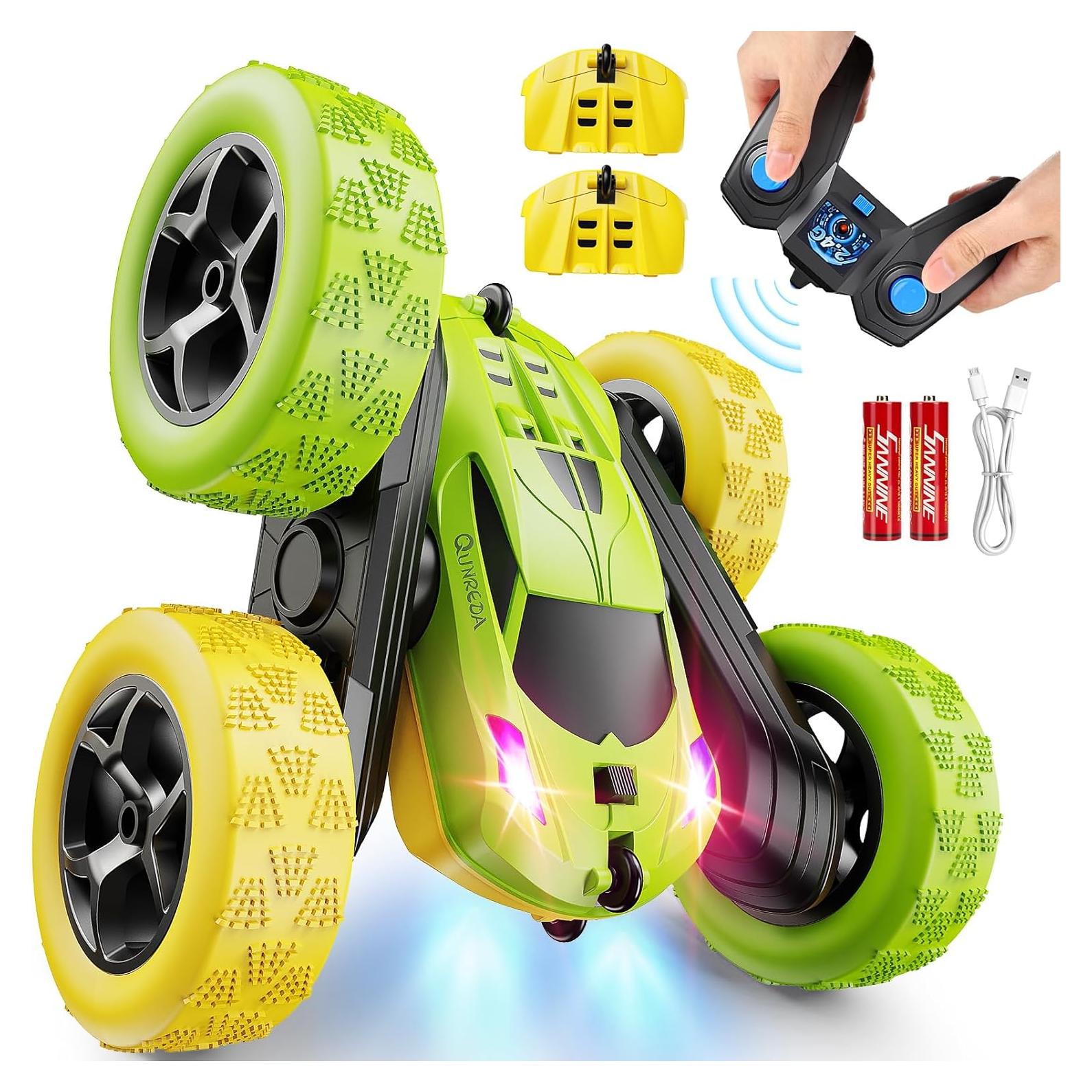 Coche RC QUNREDA Acrobacias Todo Terreno 4WD Amarillo Verde