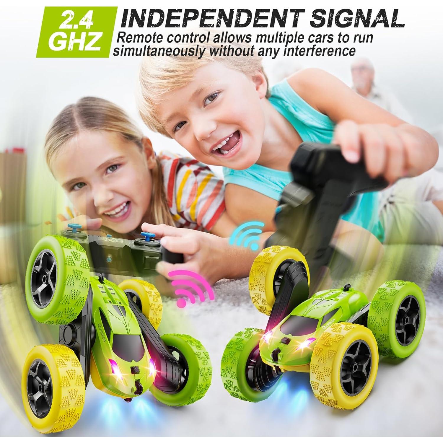 Coche RC QUNREDA Acrobacias Todo Terreno 4WD Amarillo Verde