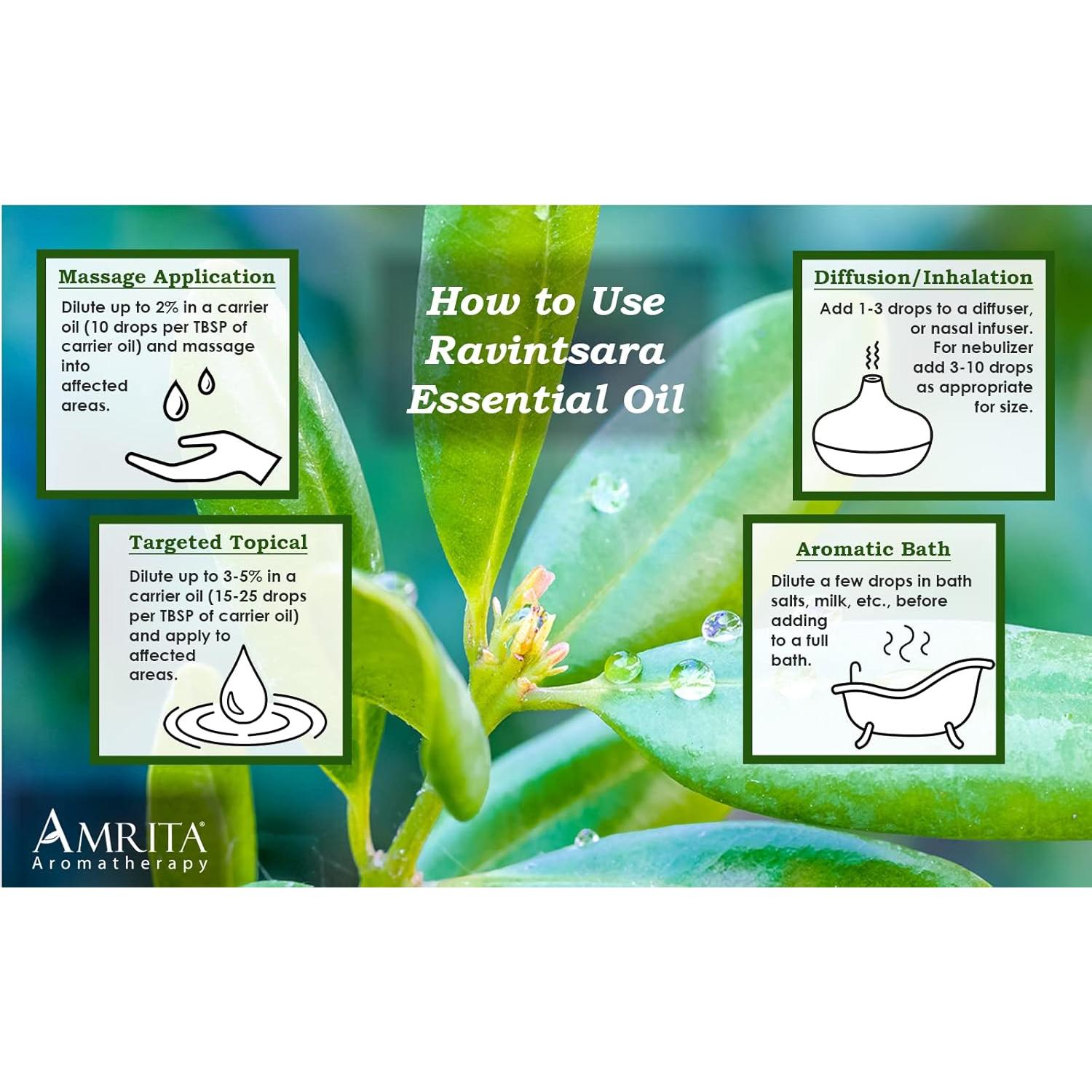 Aceite Esencial Ravintsara Amrita 10ml 100% Puro Orgánico