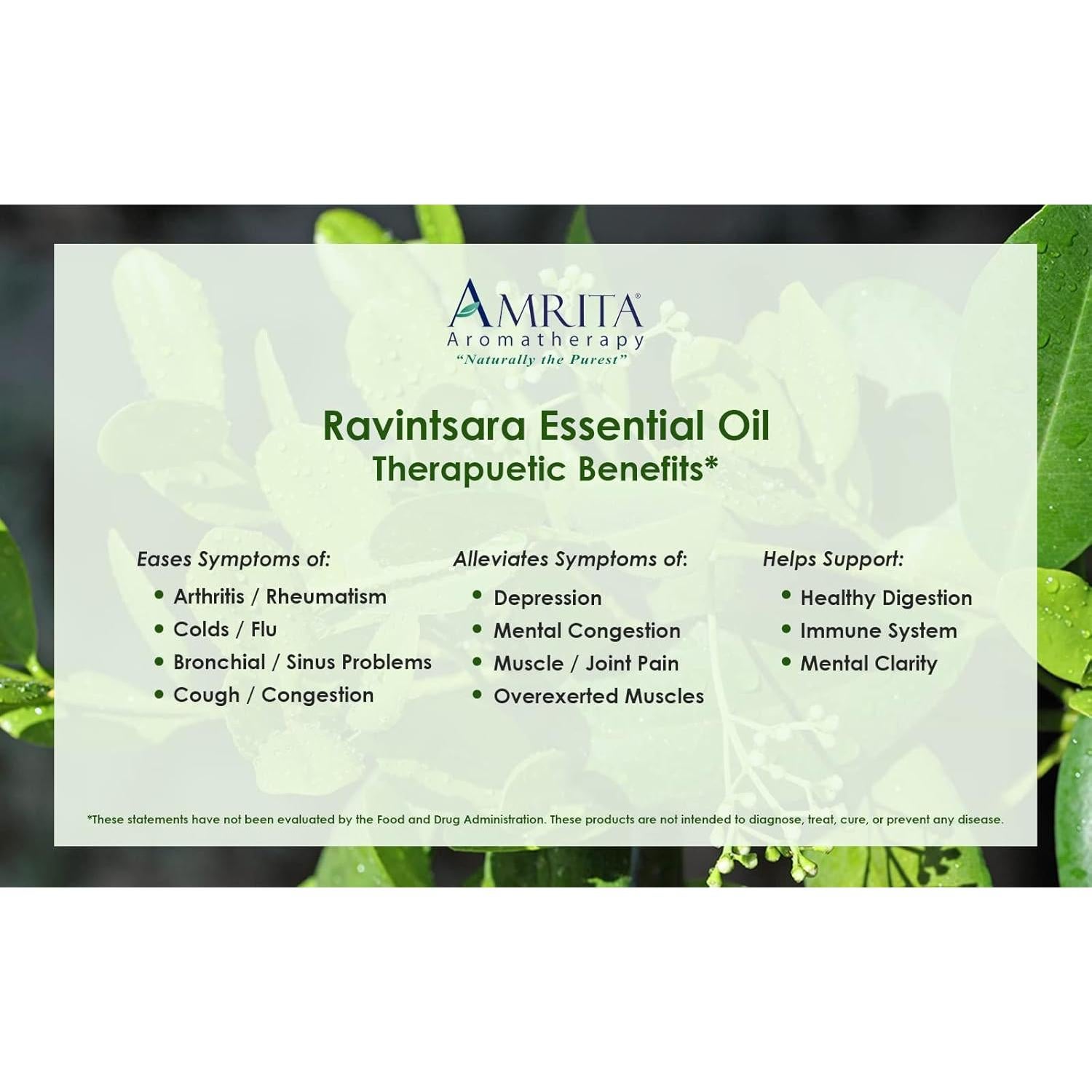 Aceite Esencial Ravintsara Amrita 10ml 100% Puro Orgánico