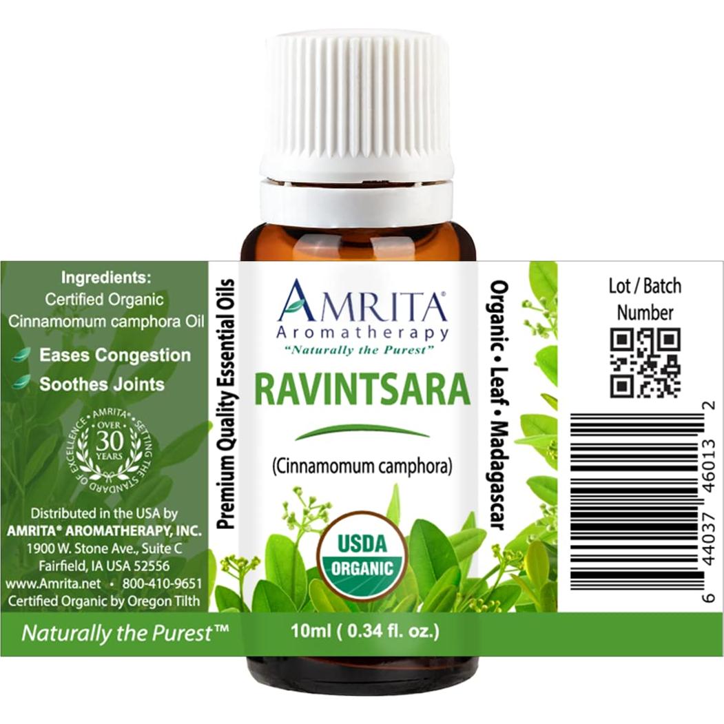 Aceite Esencial Ravintsara Amrita 10ml 100% Puro Orgánico