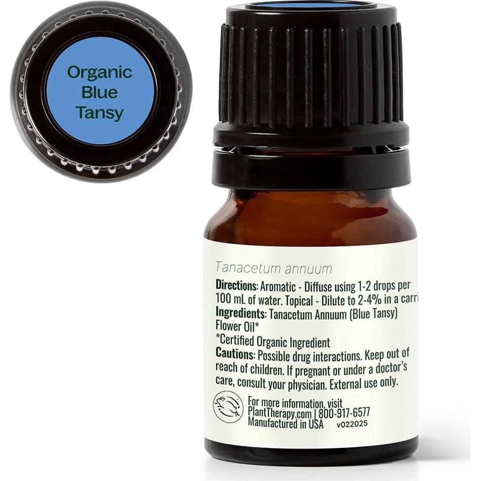 Aceite Esencial de Tanaceto Azul Orgánico 100% Puro 2.5 mL
