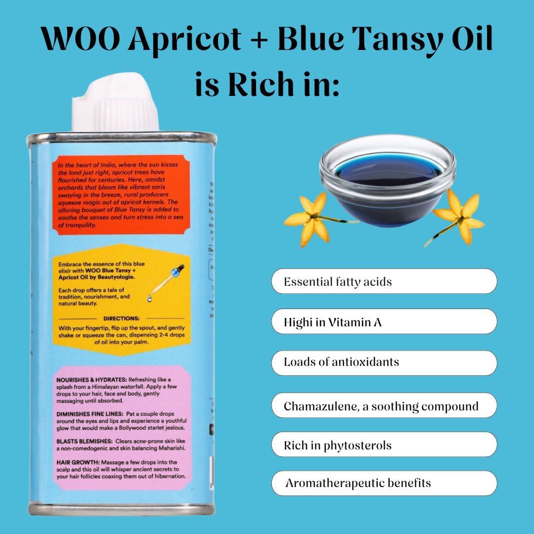 Aceite Orgánico de Tansy Azul WOO 113g - Antienvejecimiento y Crecimiento Cabello