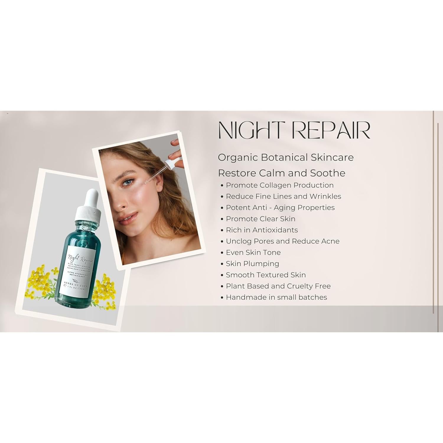 Suero Facial Reparador Nocturno Hierbas del Edén 30ml