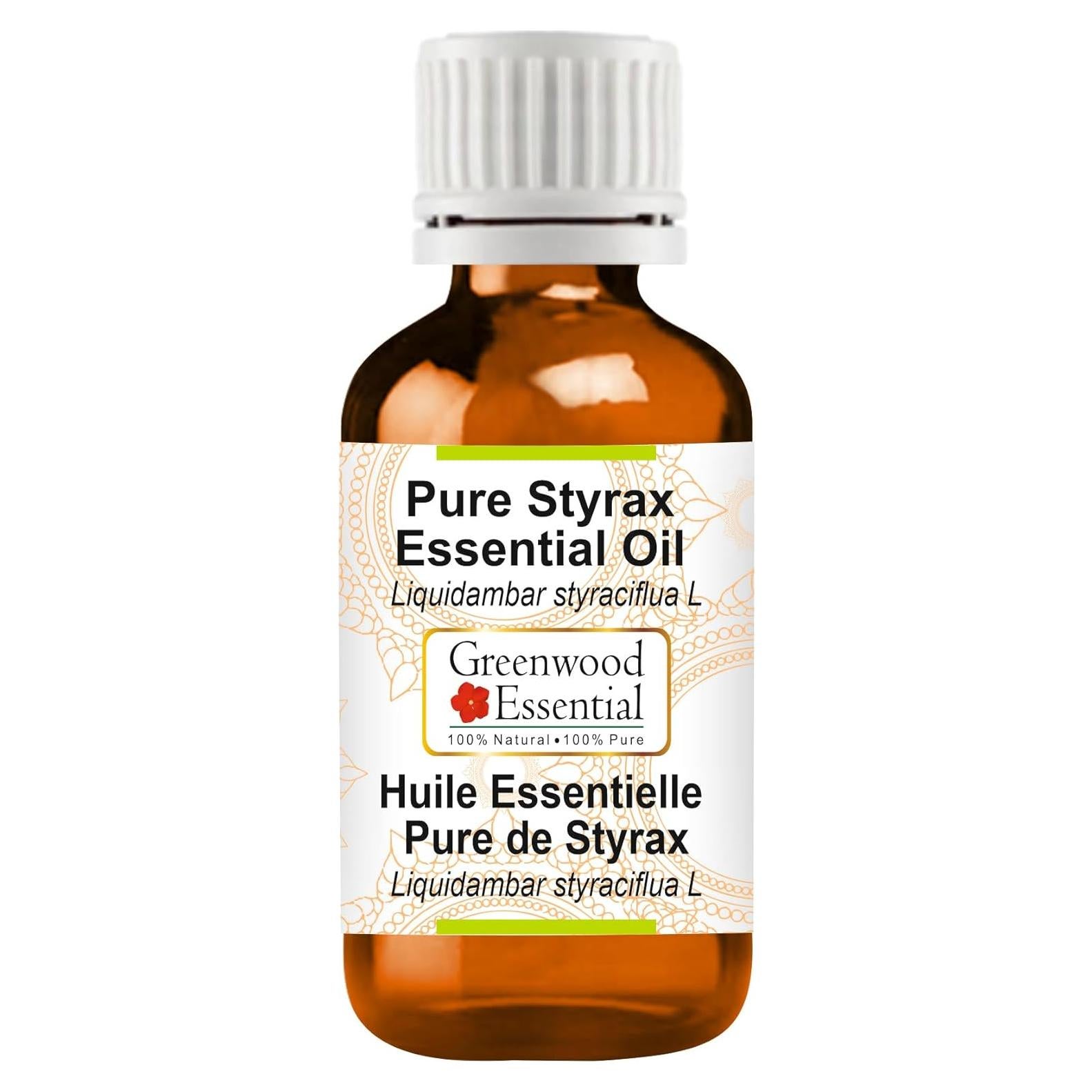 Aceite Esencial Styrax Puro Greenwood 30ml - Ligero y No Graso