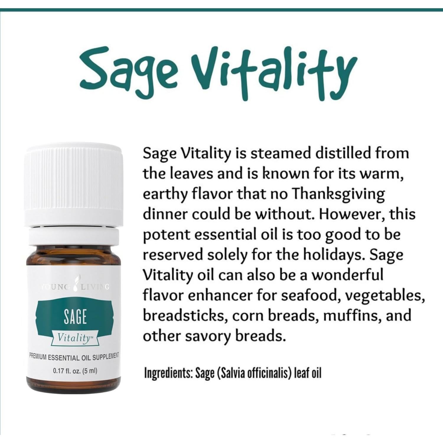 Aceite Esencial de Salvia Vitality Young Living 5ml Aromaterapia