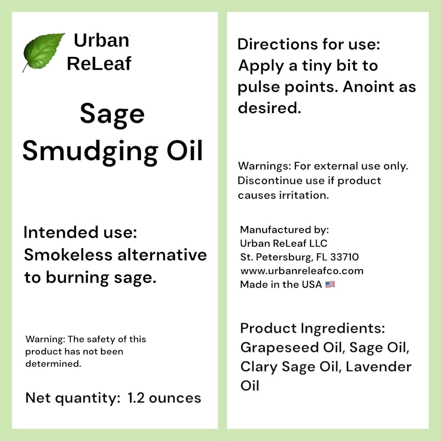 Aceite de Salvia Urban ReLeaf 34 ml con Lavanda 100% Natural