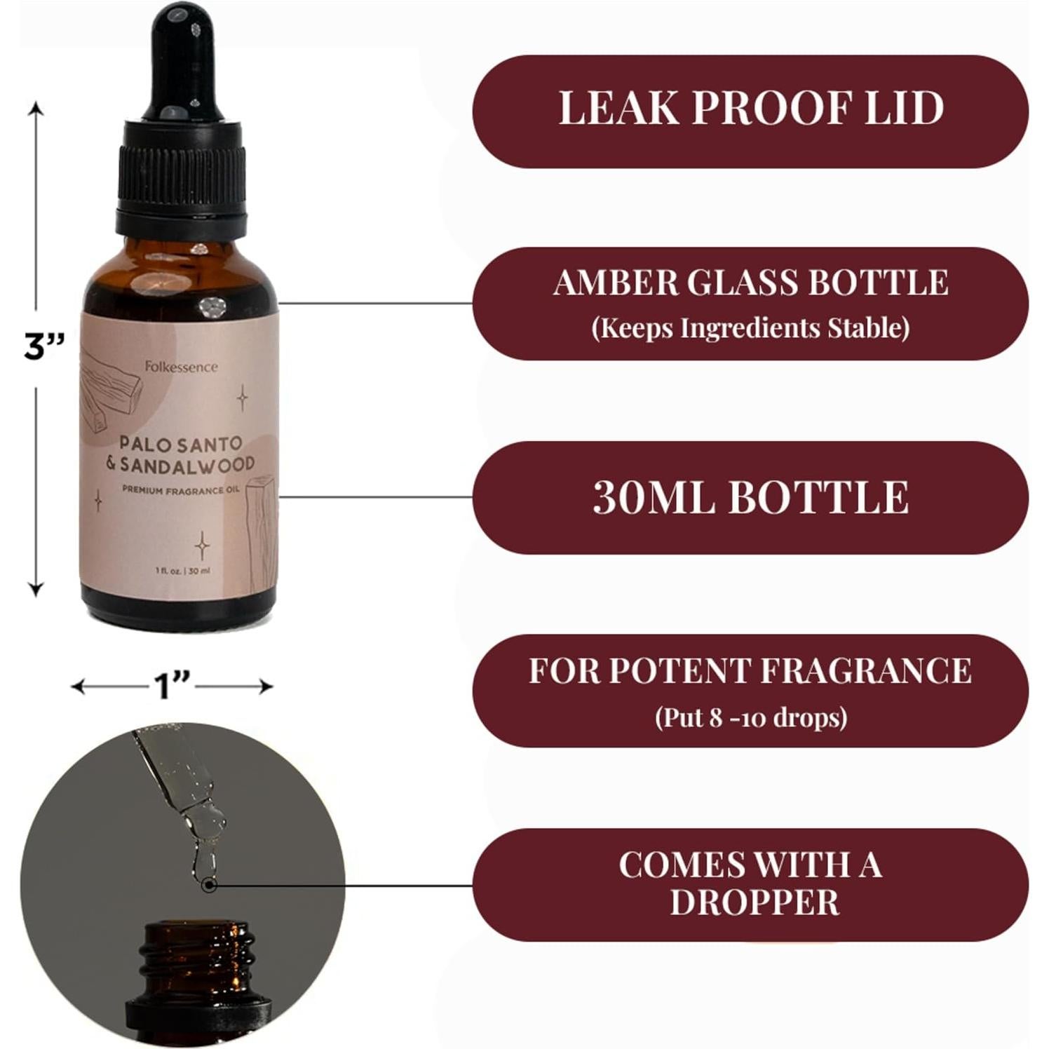 Aceite Esencial Folkulture 30ml Palo Santo y Sándalo para Difusor