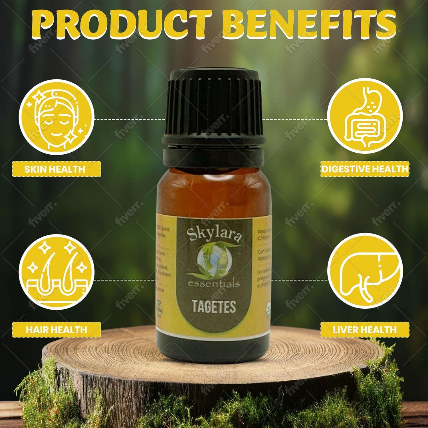 Aceite Esencial de Tagetes Marigold 10ml - Skylara Essentials