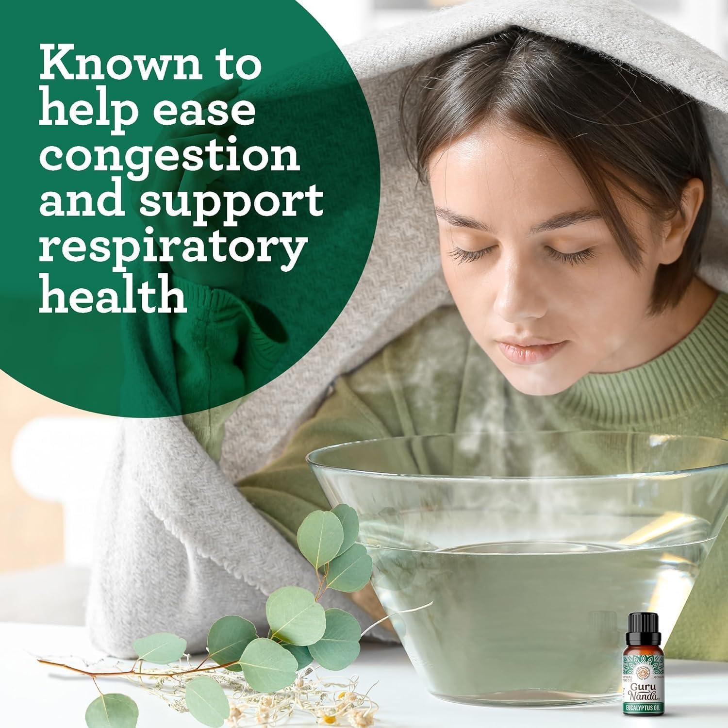 Aceite Esencial de Eucalipto GuruNanda 100% Puro 14.79 ml
