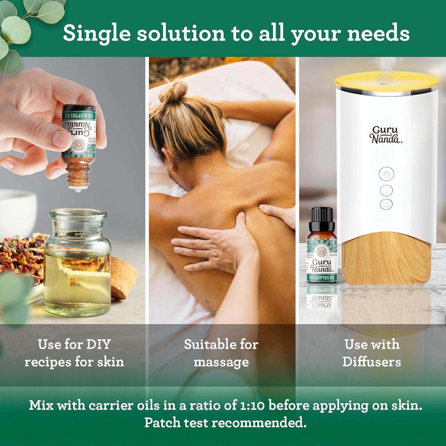 Aceite Esencial de Eucalipto GuruNanda 100% Puro 14.79 ml