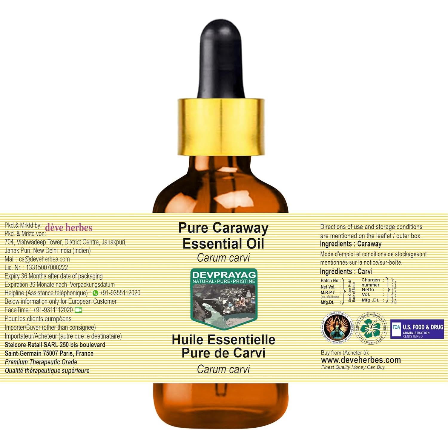 Aceite Esencial de Comino Puro Deve Herbes 10ml - Ligero y Natural