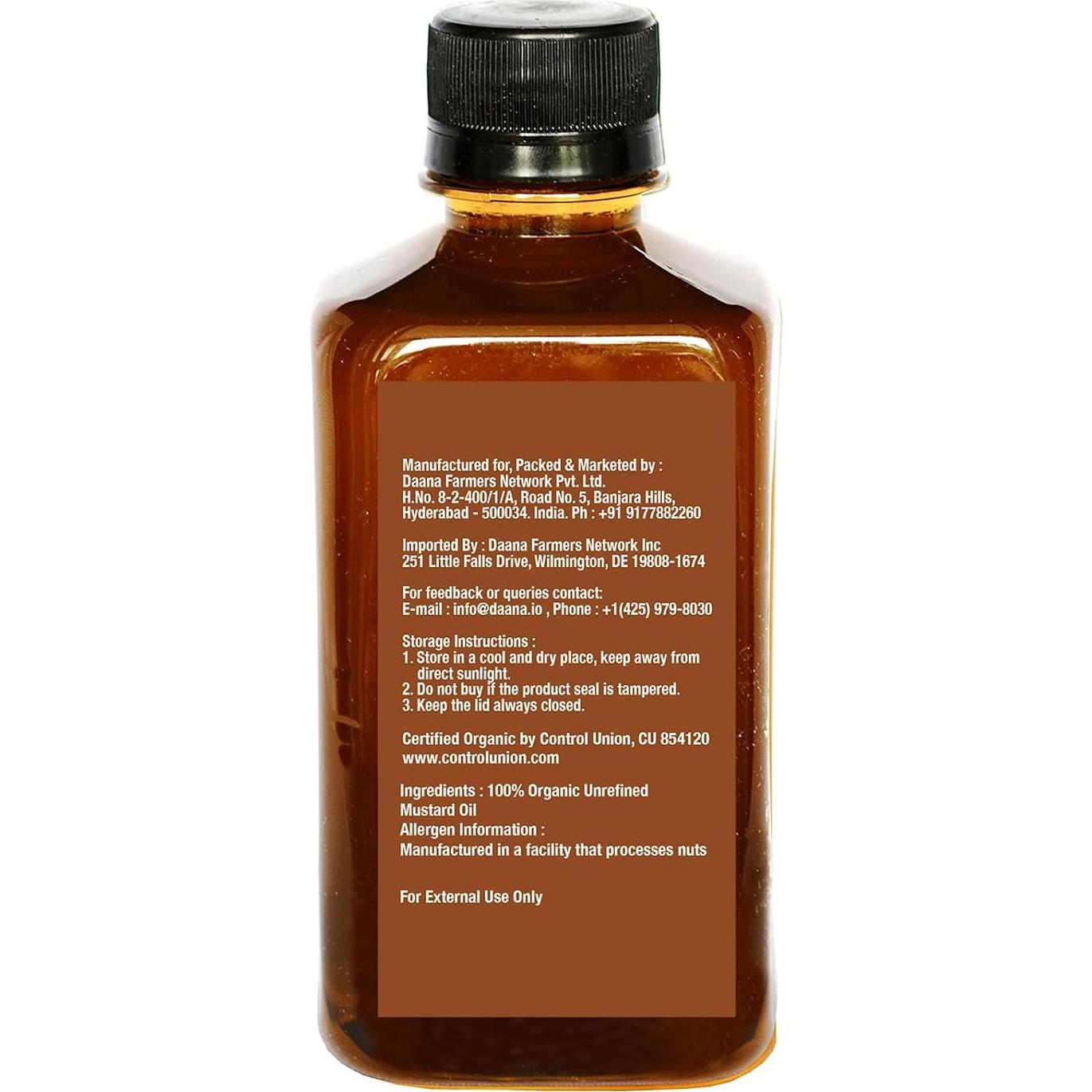 Aceite de Mostaza Daana 340g Orgánico Prensado en Frío