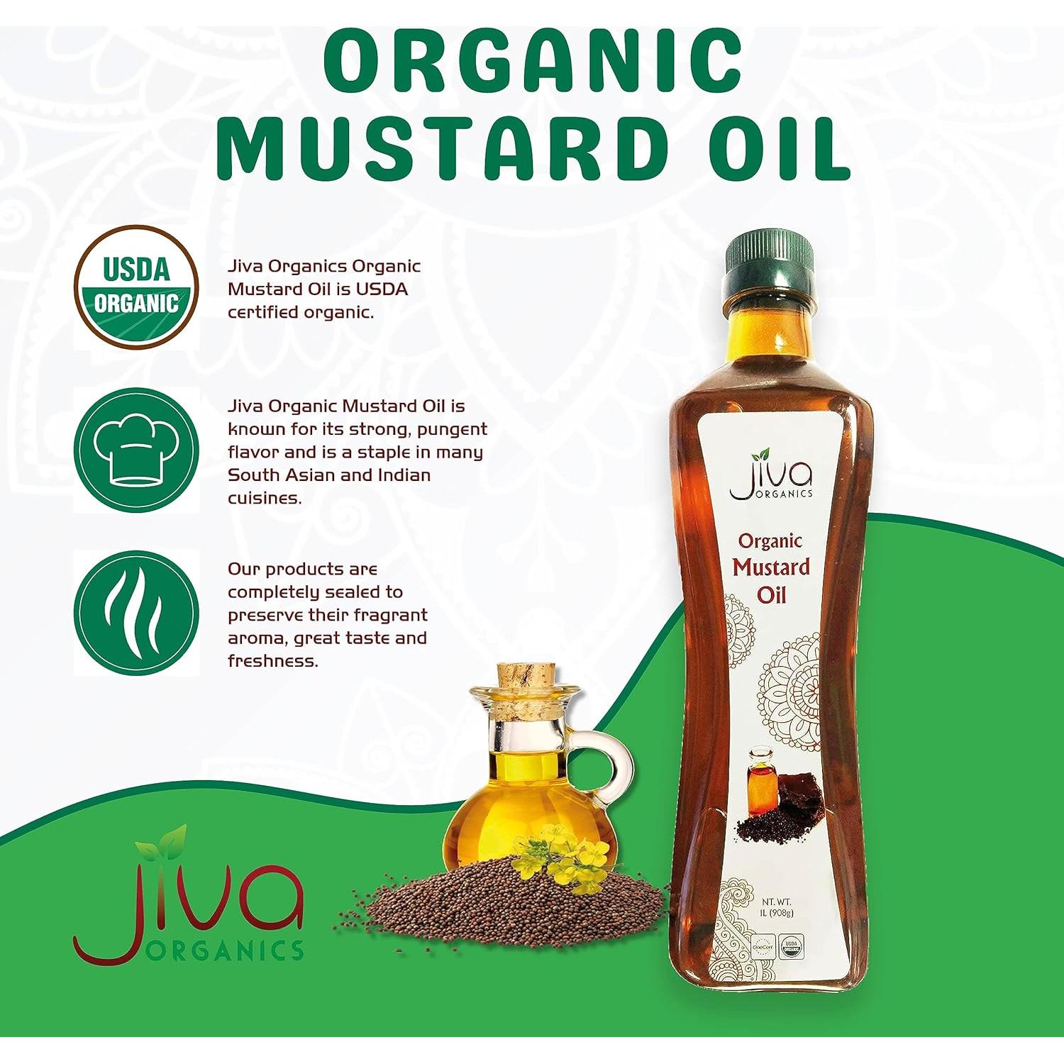 Aceite de Mostaza Orgánico Jiva Organics 1 Litro Puro